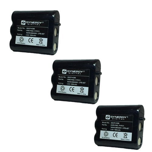 Synergy Digital Cordless Phone Batteries - 3-Pack Ni-CD 3.6V 900mAh Replacement for Panasonic KX-TG2215F & P-P511 - Perfect for Home/Office Cordless Phones with Long-Lasting Power