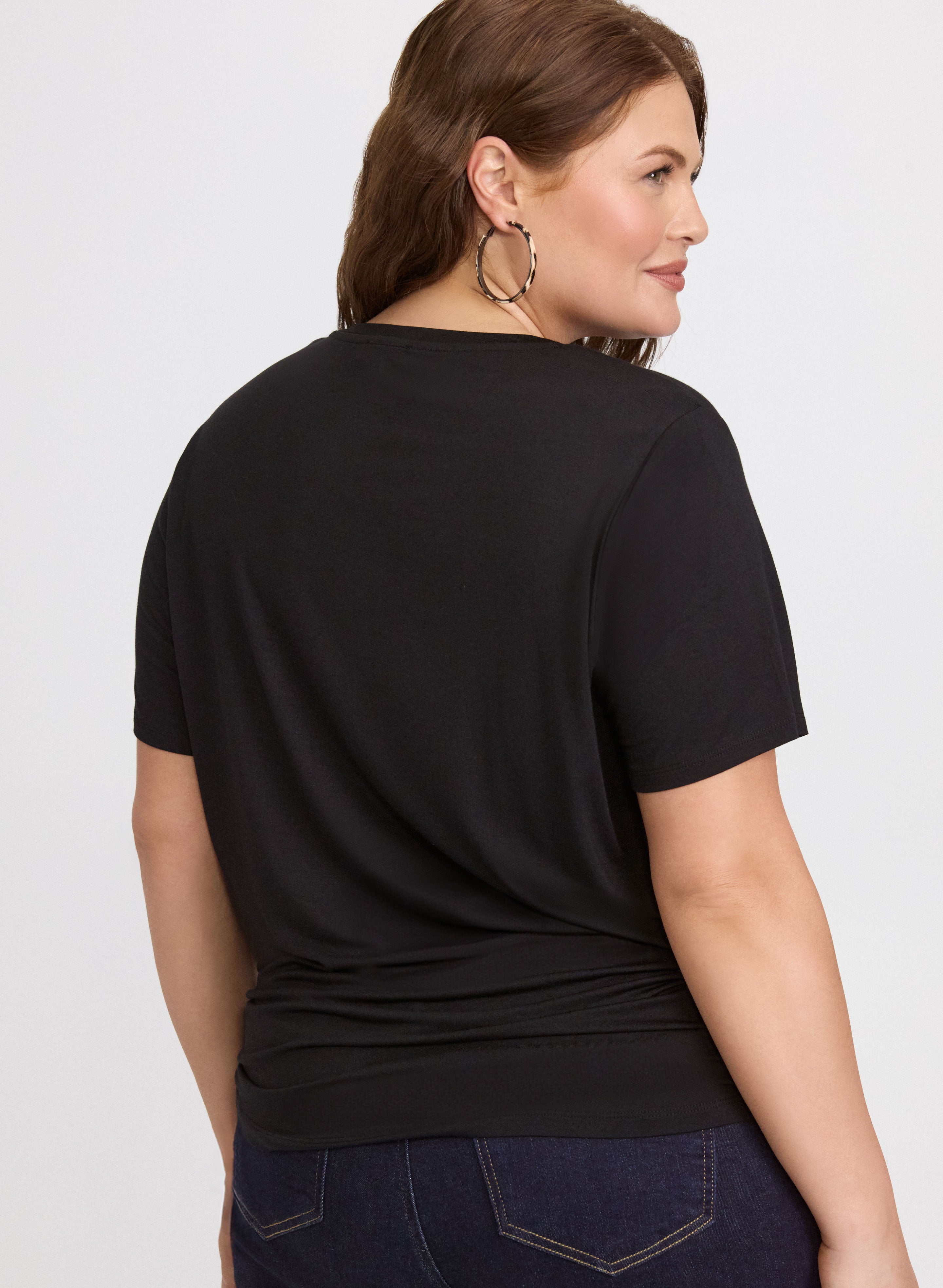 Drawstring Hem T-Shirt for Women - Stylish Casual & Workout Tee - Perfect for Gym, Yoga, and Everyday Wear