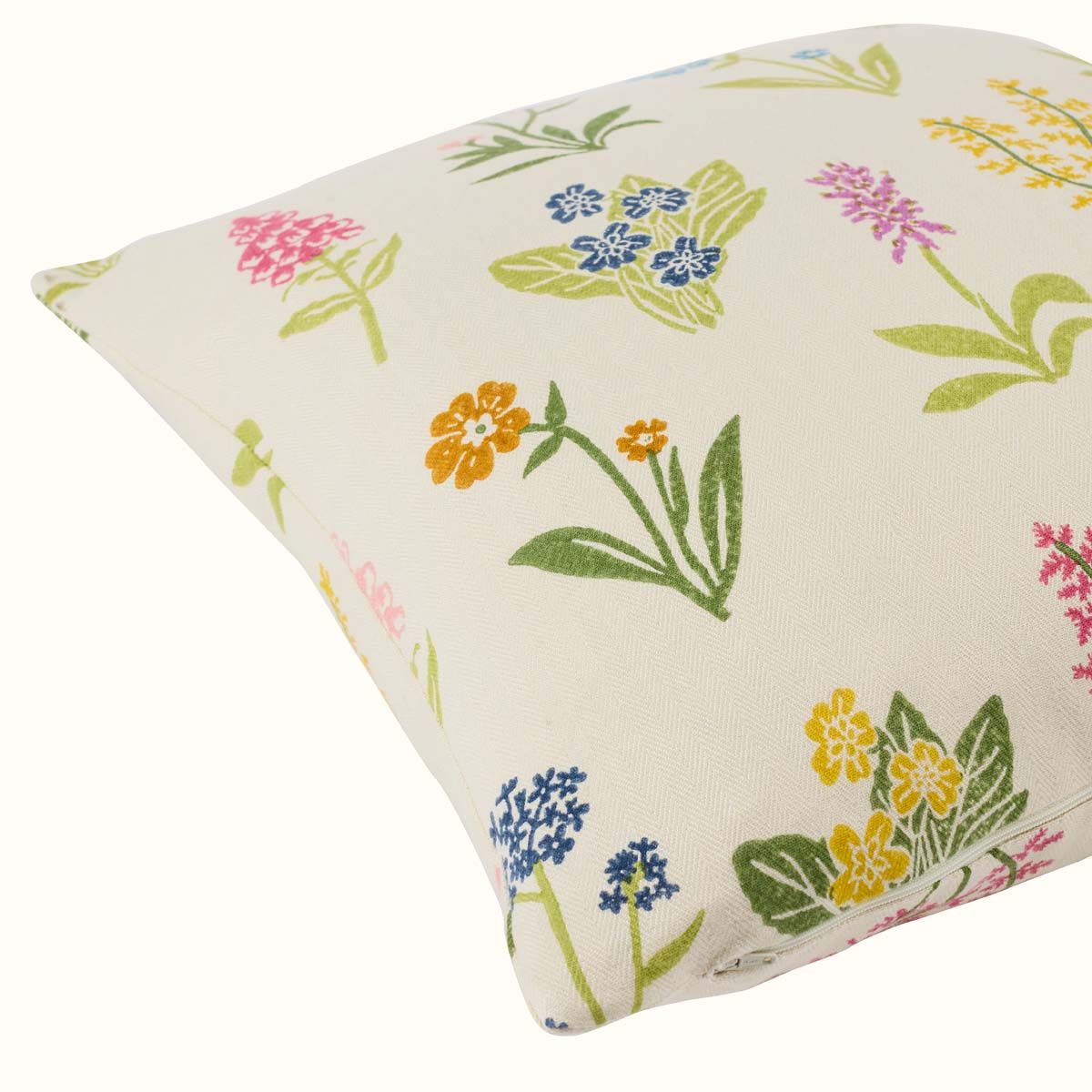 Hand Block Printed Forest Flower Cushion Cover - Eco-Friendly Cotton Pillow Case for Sofa, Bed, Chair - Bohemian Home Decor & Living Room Accessories