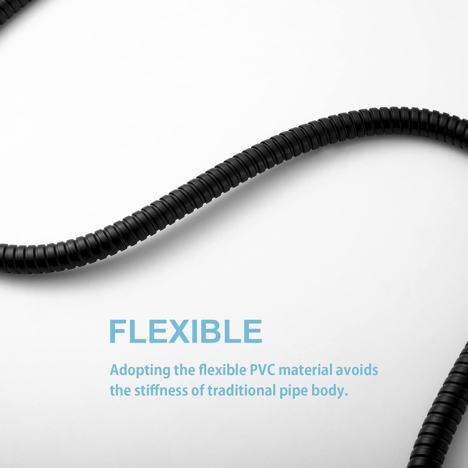 OFFO 120 Inch Stainless Steel Shower Hose - Kink Free, Brass Fittings, Matte Black | Handheld Shower Head Extension for Bathroom, Pet Washing & Cleaning