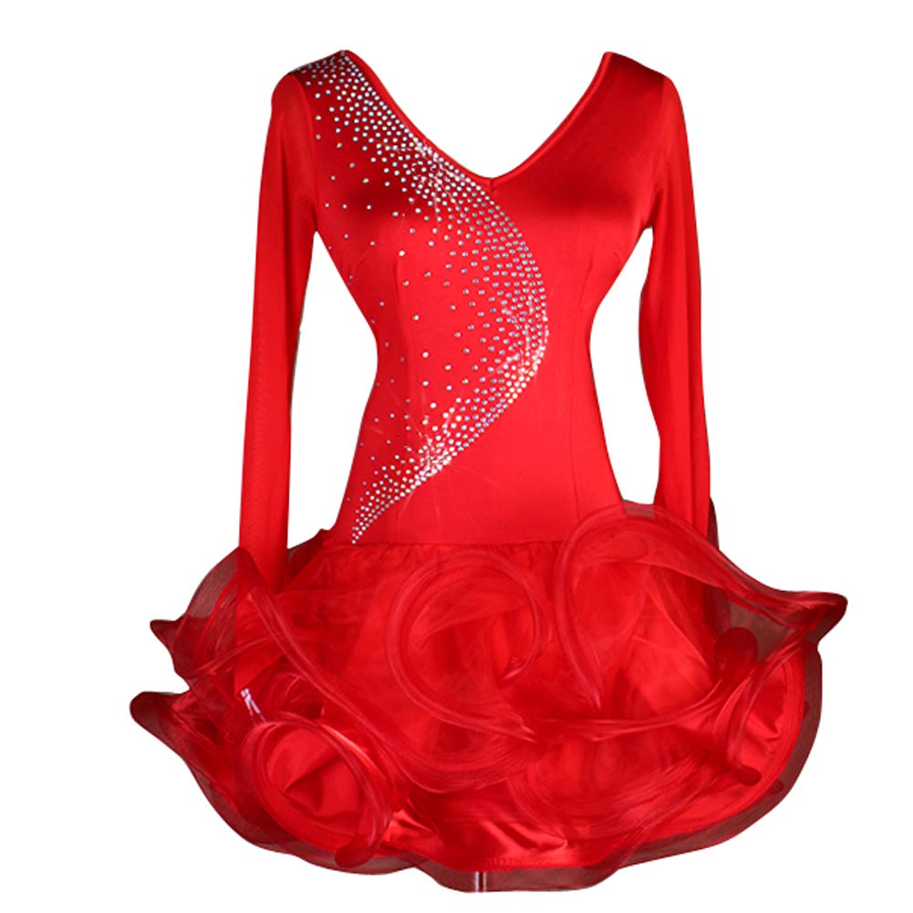 Stylish Red Latin Salsa Dance Dress for Women - Perfect for Salsa Dancing, Performances & Latin Parties