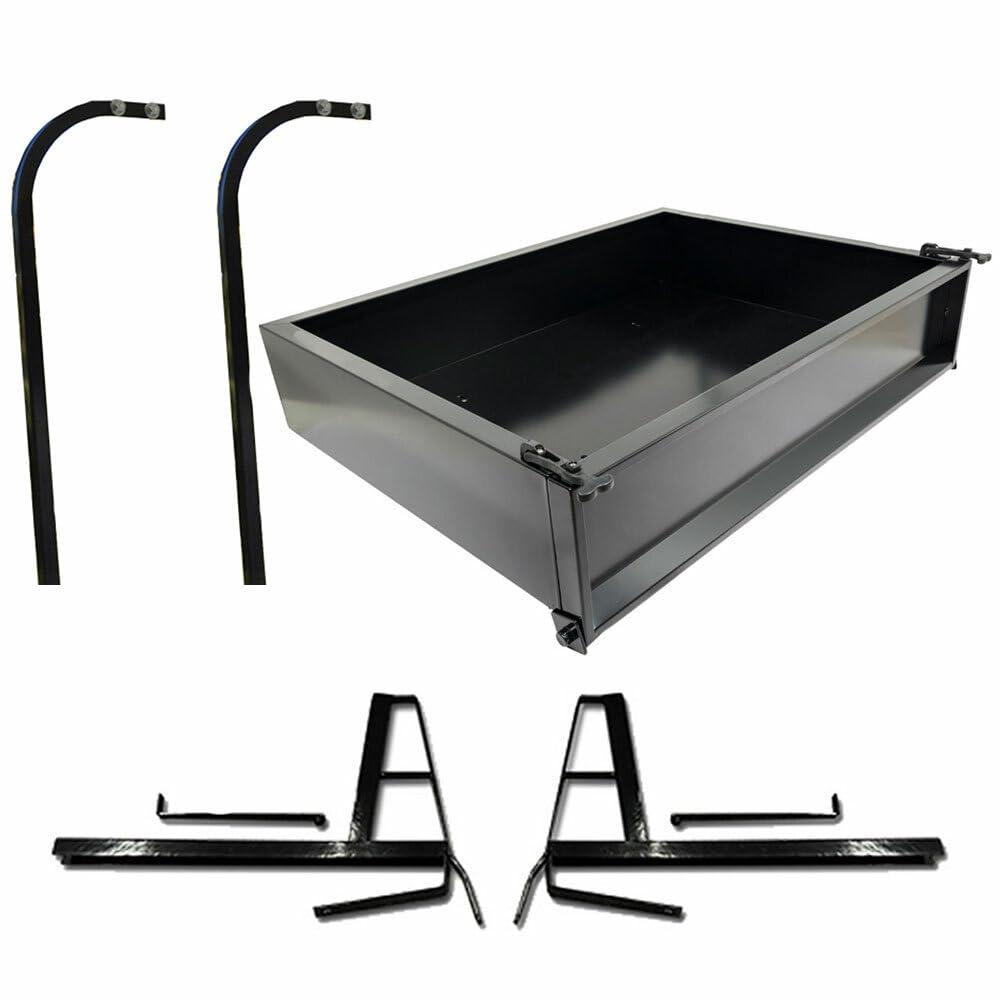 Performance Plus Carts Club Car DS Golf Cart Black Steel Utility Cargo Box Kit with Brackets | Compatible with 1982-2000.5 Models | Heavy-Duty Storage for Golf Gear & Tools | Perfect for Golf Courses, Camping & Outdoor Adventures