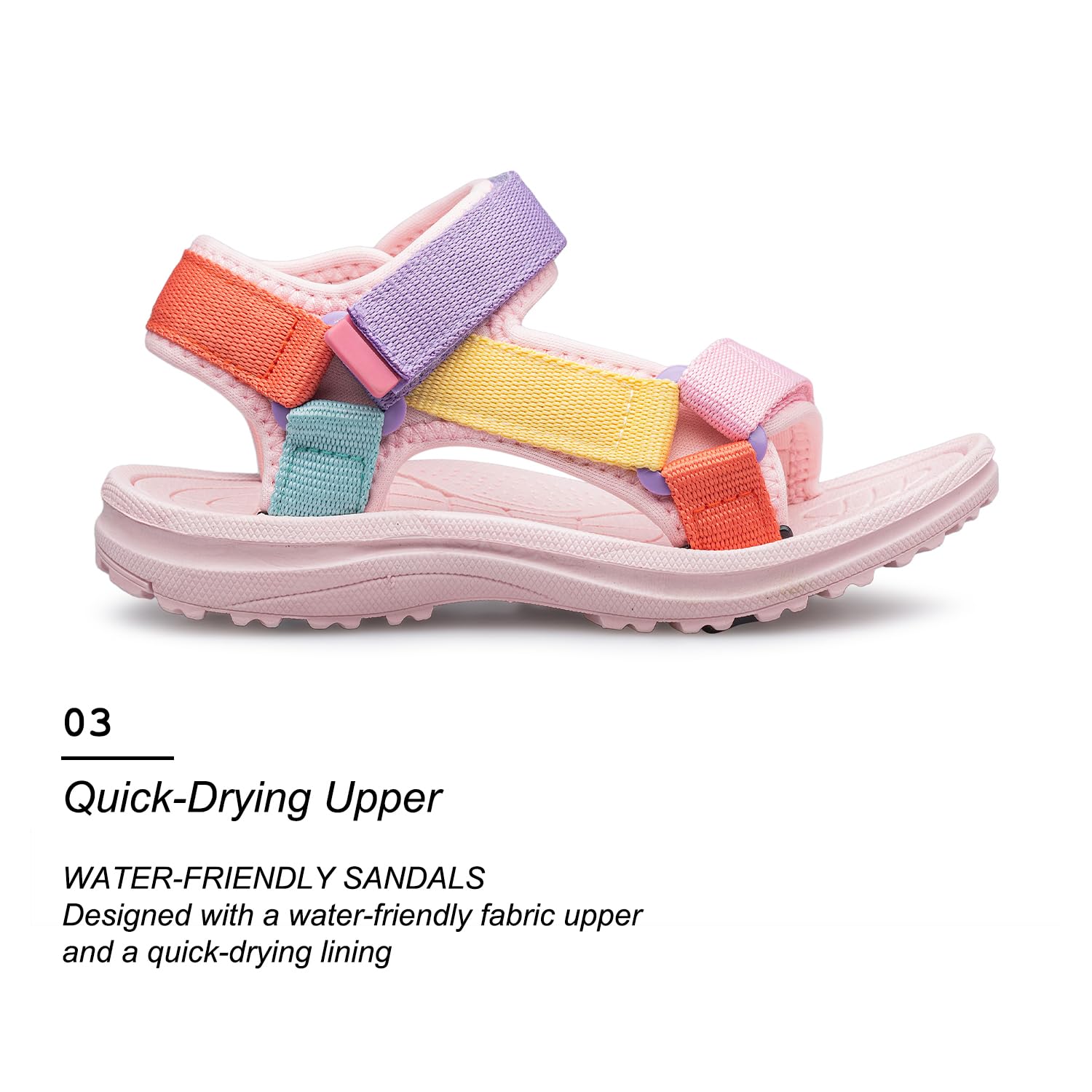 Vibdiv Boys & Girls Open-Toe Sport Sandals - Lightweight Summer Outdoor Sandals for Toddler, Little Kid & Big Kid - Perfect for Beach, Pool & Playground Activities