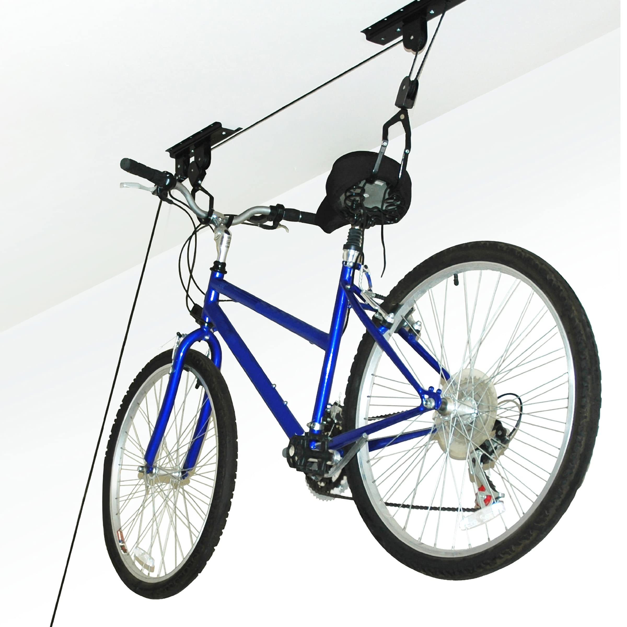 RAD Cycle Garage Hoist Set of 2 - Kayak Pulley & Bike/Ladder Hanger - Heavy Duty Overhead Storage System for Kayaks, Bikes, Ladders (Up to 12-Foot Ceilings) - Perfect for Garage Organization & Space Saving