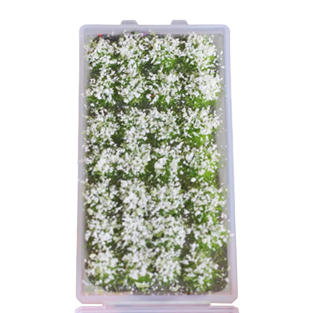 Almencla DIY Miniature Flowers Clusters - Mini Model Railroad Garden Architecture Kit - Micro Landscape Building Set for Scenery & Table Decor (White) - Perfect for Train Layouts, Fairy Gardens & Home Decoration