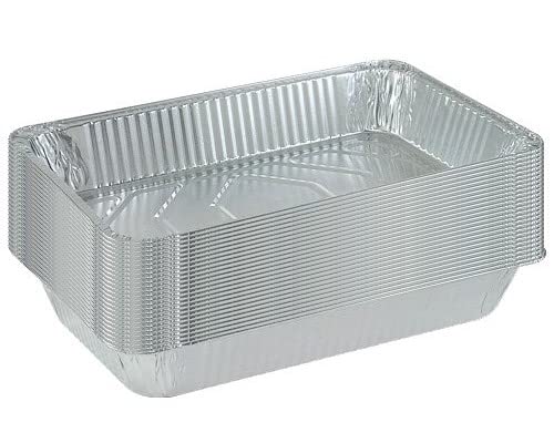 Tiger Chef 21x13 Inch Aluminum Foil Pans - Heavy Duty Full Size Steam Table Pans with Recipe Card - Disposable Baking Pans for Catering, Restaurants & Home Cooking (Pack of 25) - Perfect for Meal Prep, Party Serving & Food Storage