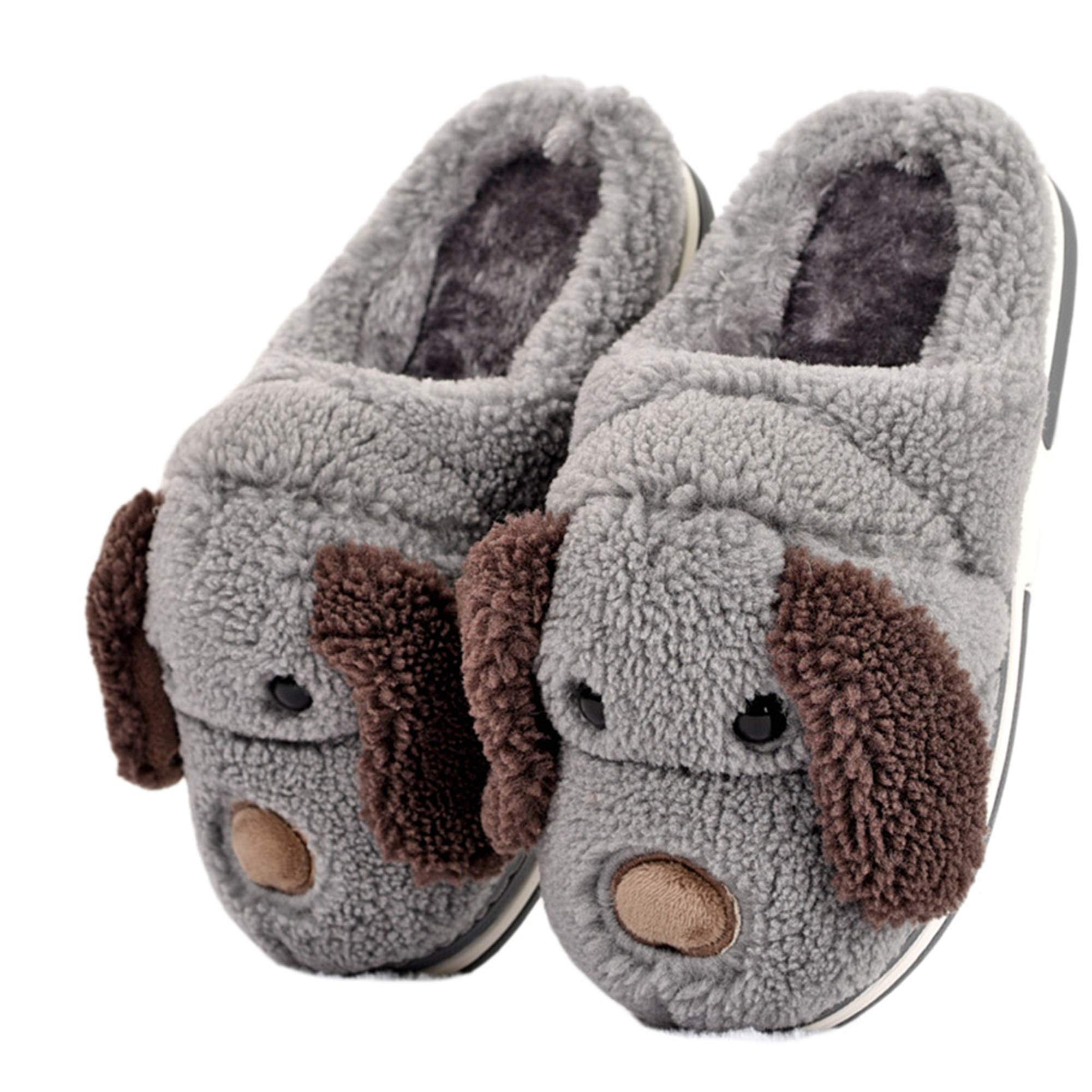 Cozy Cotton Slippers for Adults & Kids - Cute Dog & Animal Plush House Slippers for Indoor Comfort - Perfect for Home, Lounge & Gift Giving