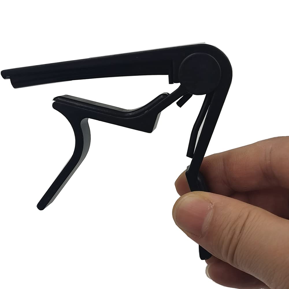Quick Release Guitar Capo for Acoustic & Electric Guitars - 2 Free Picks Included (Black) | Perfect for Live Performances, Studio Recording & Practice Sessions