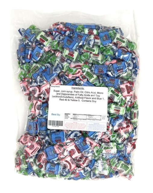 Sour Fruit Chews Candy - Assorted Flavors (2lb Bulk Bag) - Perfect for Parties, Movie Nights & Office Snacks