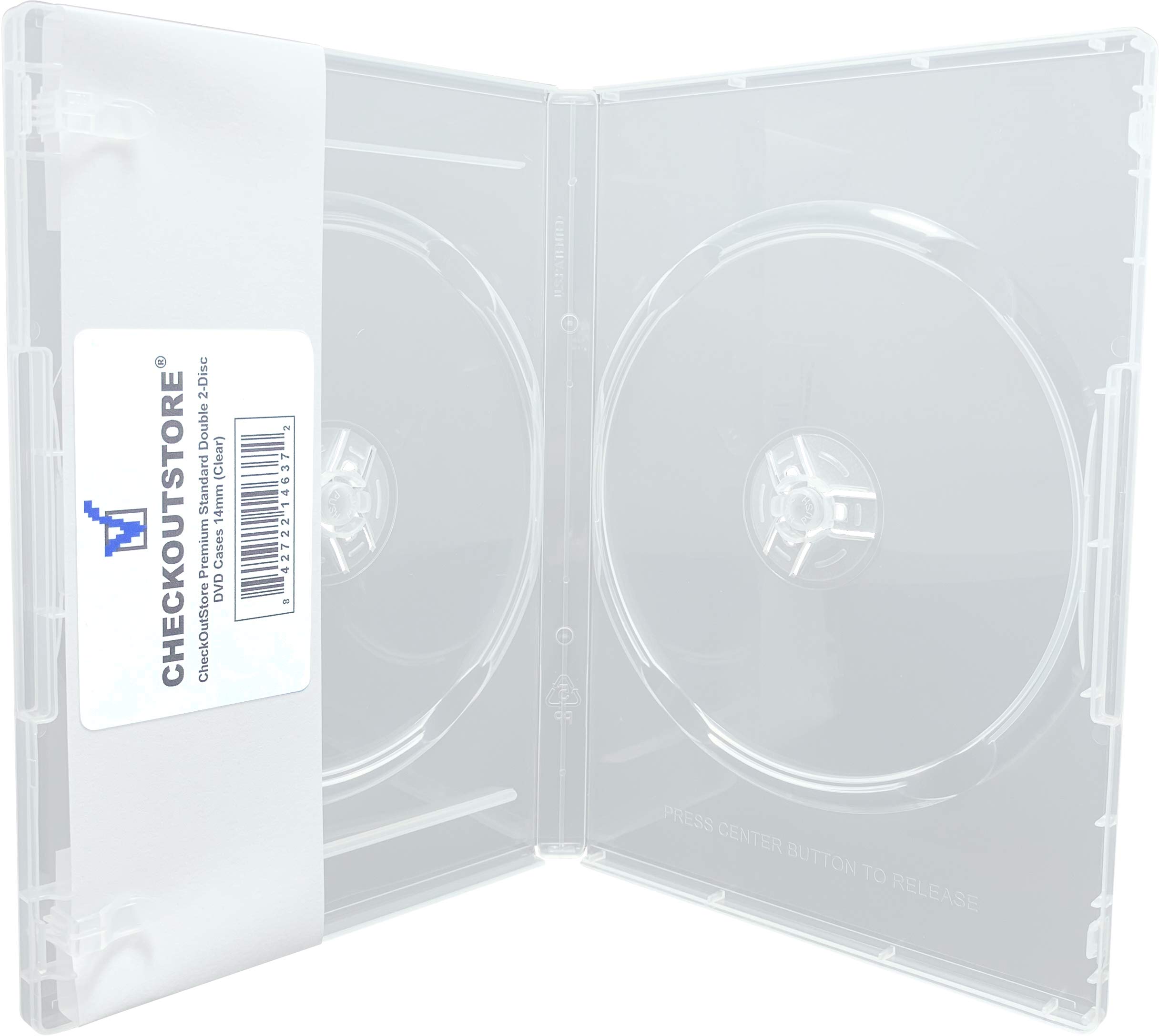 (200 Pack) Clear 14mm Double 2-Disc DVD Cases - Premium Standard Quality for Movie Collections, Music Albums & Video Game Storage
