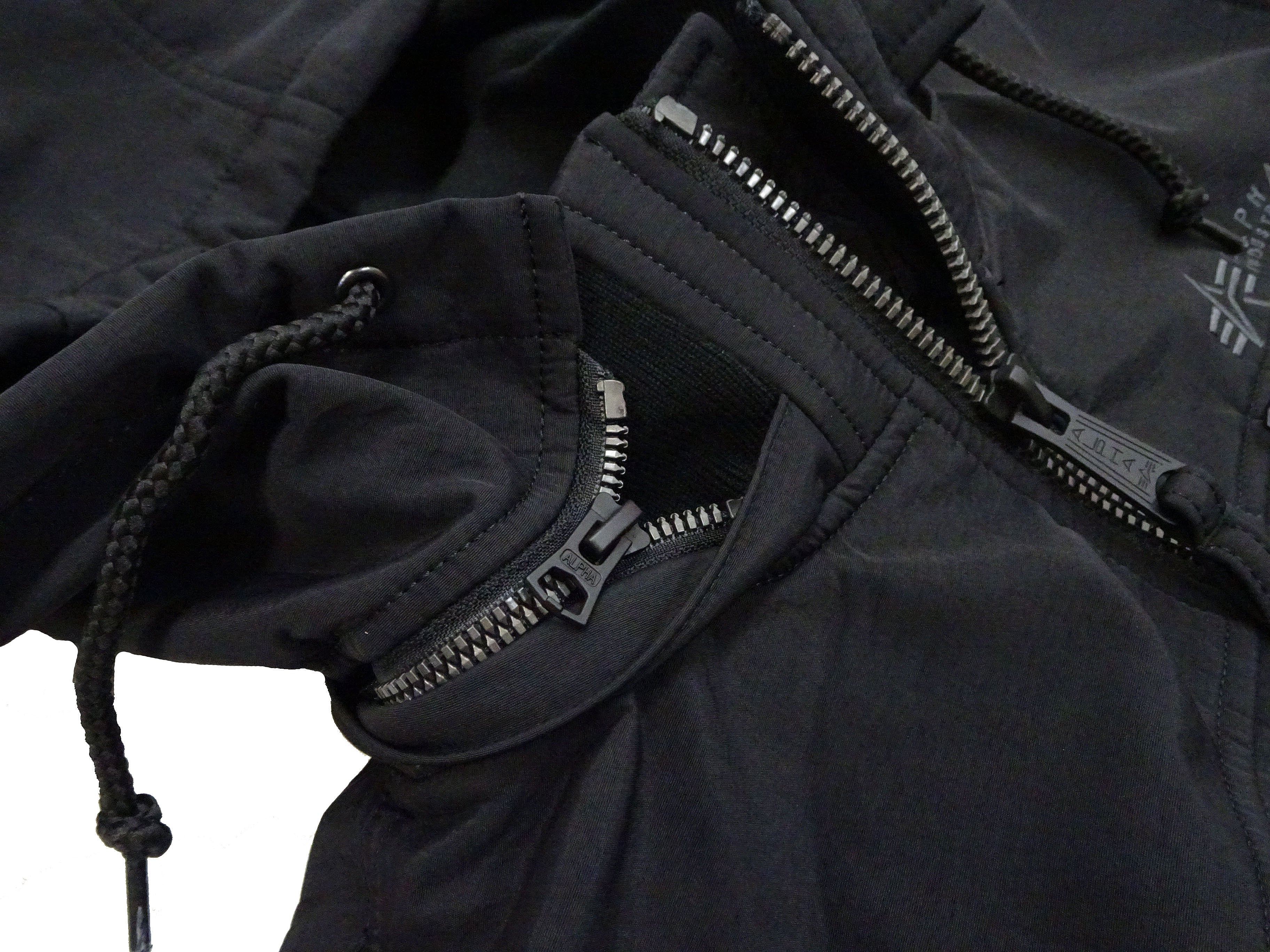 Alpha Industries Men's Military Inspired Nylon Hooded Jacket - Bonded Parka with Rib Panel (TA0722-001 Black) | Waterproof Windbreaker for Outdoor Activities & Urban Streetwear