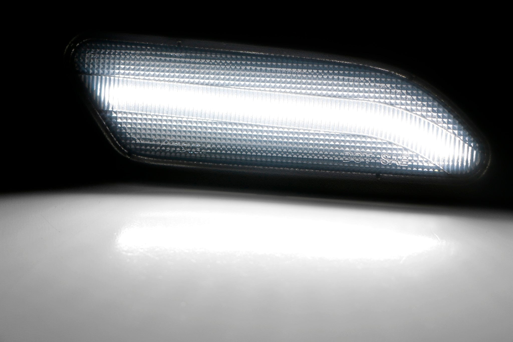 Euro Smoked Lens White LED Side Marker Lights for 2012-2014 Mercedes W204 C250 C300 - Enhance Visibility & Style for Night Driving & Custom Car Mods