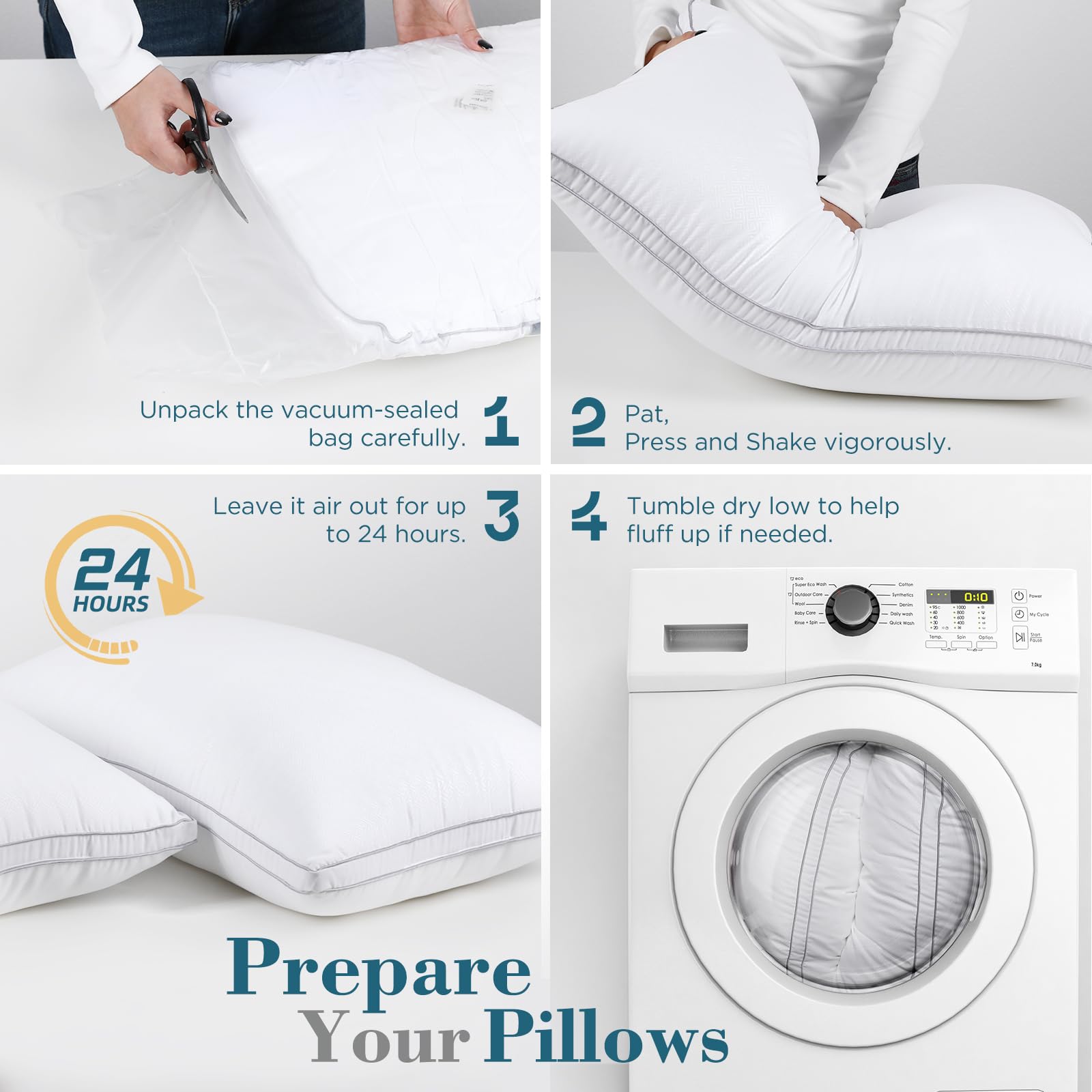 Viewstar King Size Pillows Set of 2 - Premium Hotel Quality Cooling Gusseted Pillows for Side, Back & Stomach Sleepers - Breathable & Supportive Bed Pillows for Ultimate Comfort - Perfect for Home, Hotel & Guest Room Use