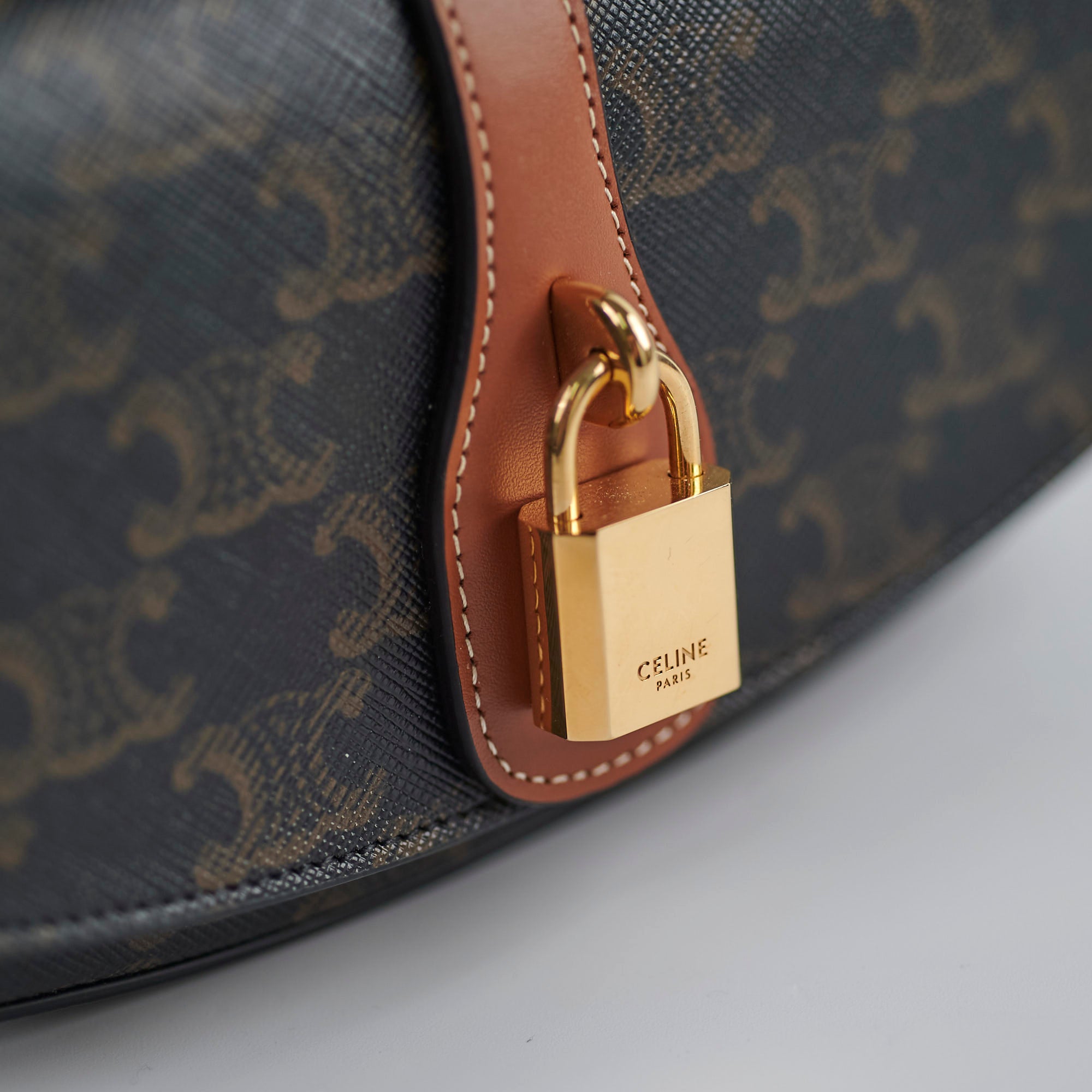 Celine Leather Clutch Bag with Strap - Tan Crossbody Purse for Women | Perfect for Evening Parties, Travel & Everyday Use