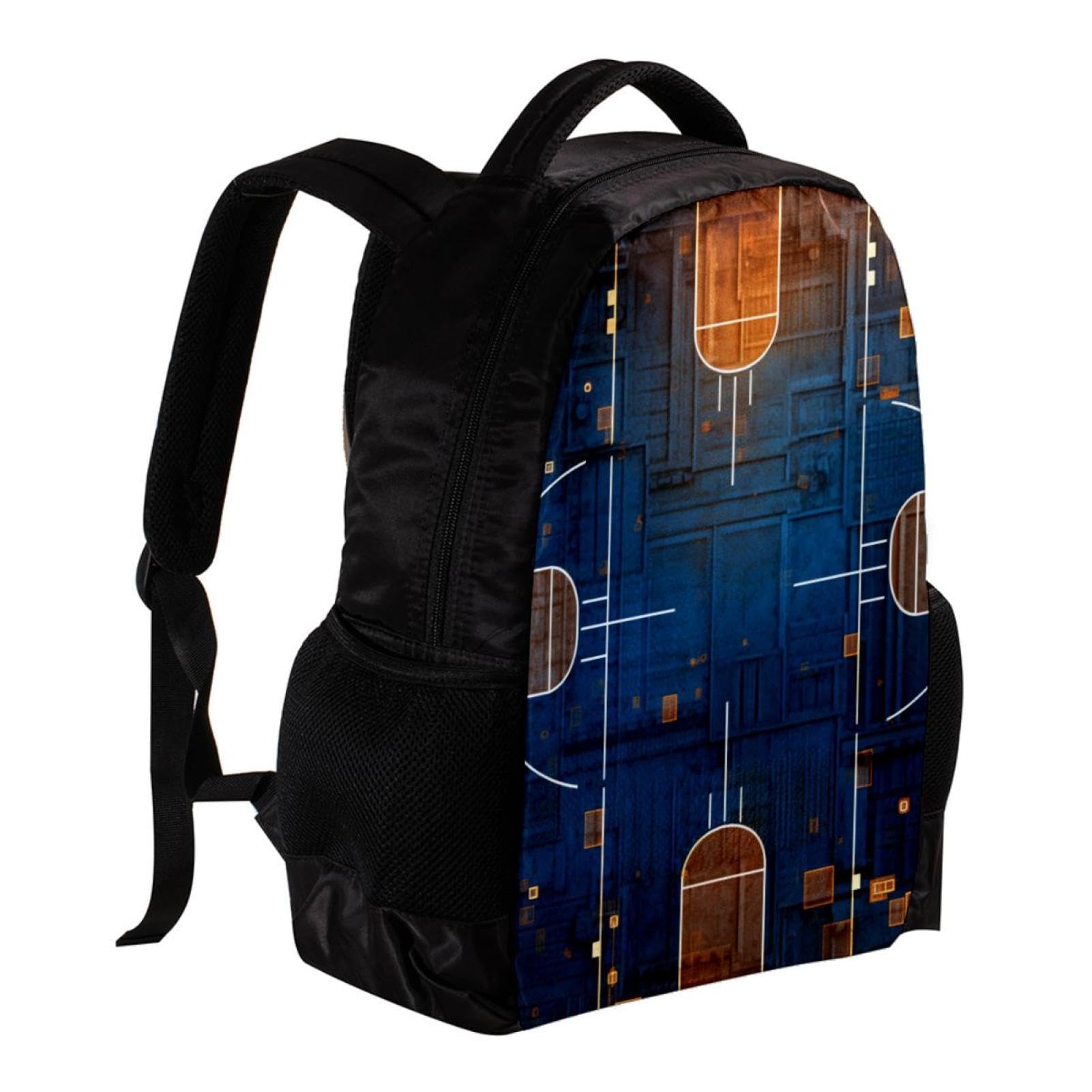 Premium Travel & Work Backpack - Durable Laptop Backpack for Men & Women - Stylish Art Basketball Court Design - Perfect for Commuting, Business Trips & School