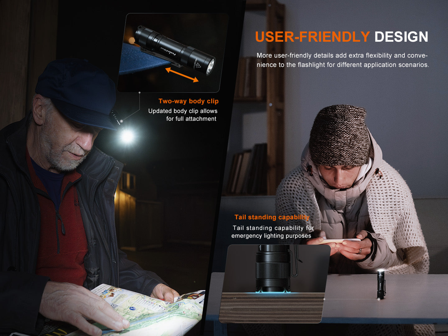 Fenix E12 V3 Compact AA Flashlight - High Lumens Pocket-Sized EDC Torch for Camping, Hiking & Emergency Use
