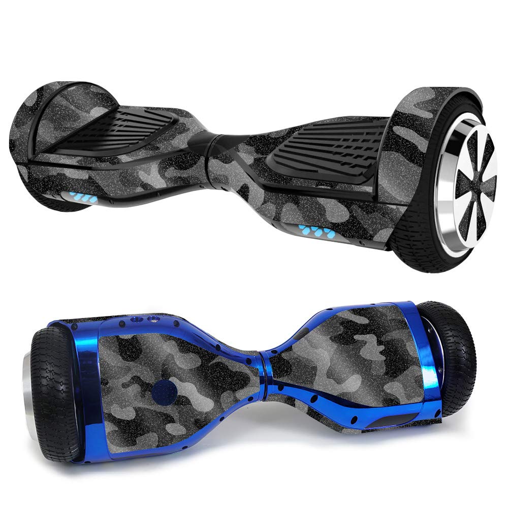 MightySkins Glossy Glitter Protective Skin Cover for Ultra Hoverboard - Black Camo Design | Durable Scratch-Resistant Vinyl Wrap | Easy to Apply & Remove | Made in USA | Perfect for Personalizing Hoverboards, Electric Scooters & Ride-On Toys