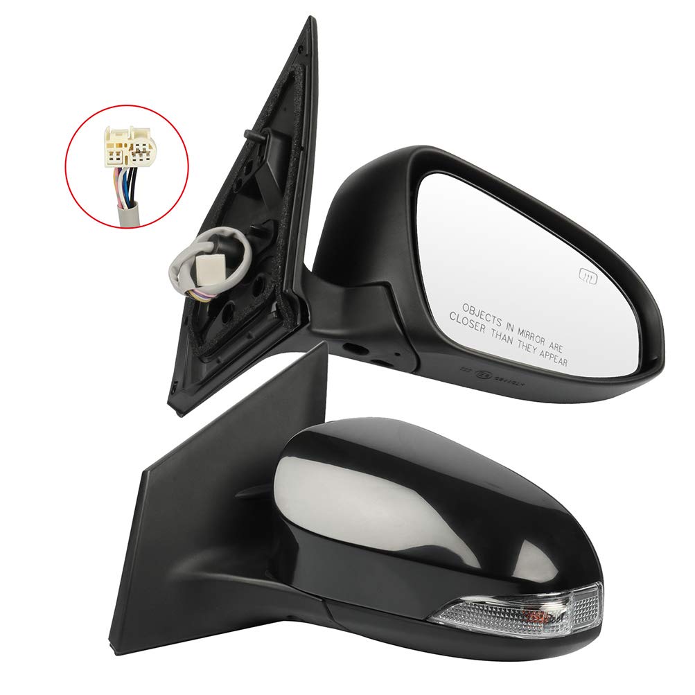 CCiyu Power Heated Side Mirrors with Turn Signal & Manual Folding - Compatible with 2014 Toyota Corolla - Perfect for Winter Driving & Enhanced Safety