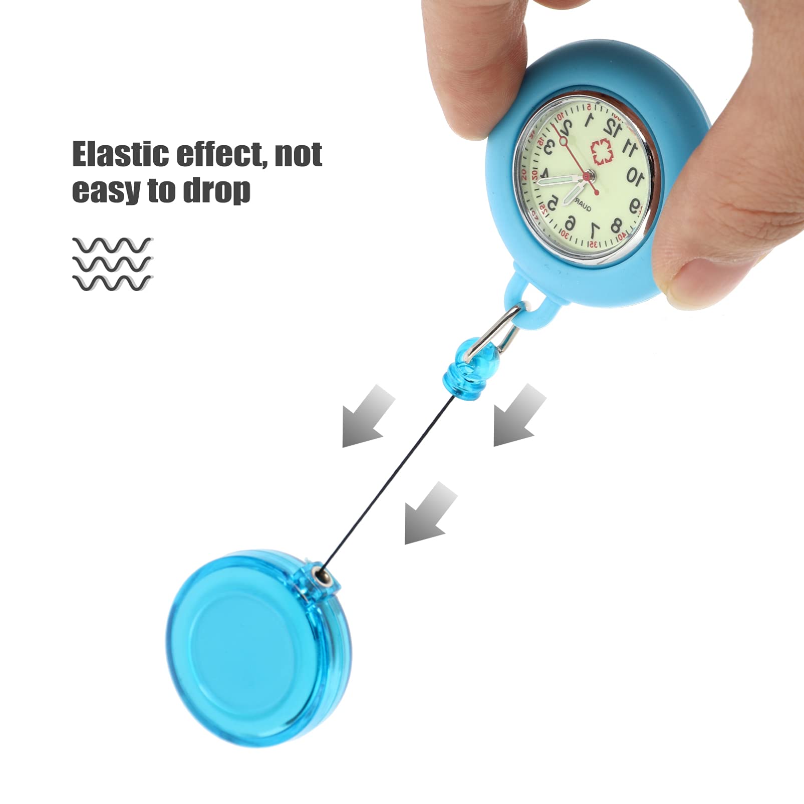 Hemobllo Retractable Nurse Watch - Clip-On Silicone Fob Watch with Luminous Dial for Nurses & Medical Professionals | Perfect for Shift Work, Patient Care & Clinical Use