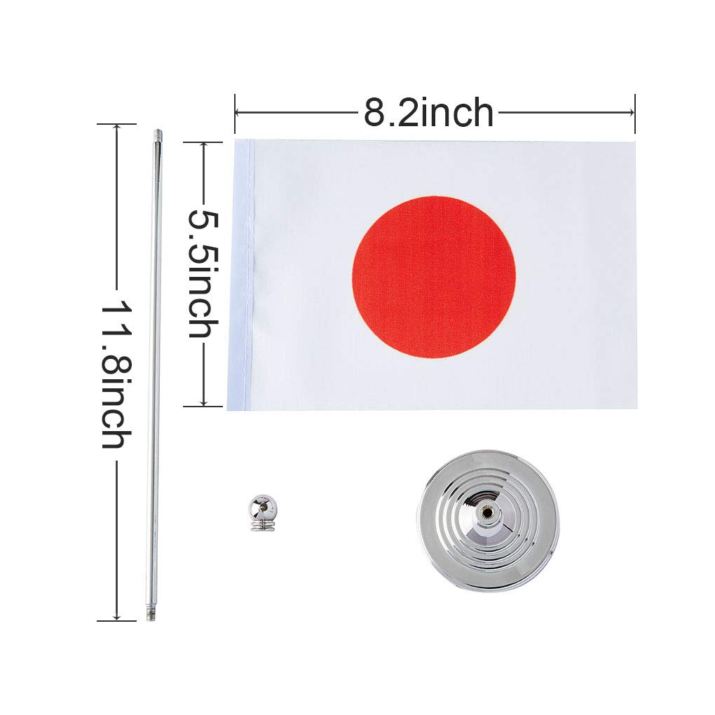 Mini Japanese Flag - Small Japan Desk Table Flags for Decorations, Parties, and Cultural Events | Perfect for Home, Office, and Classroom Decor
