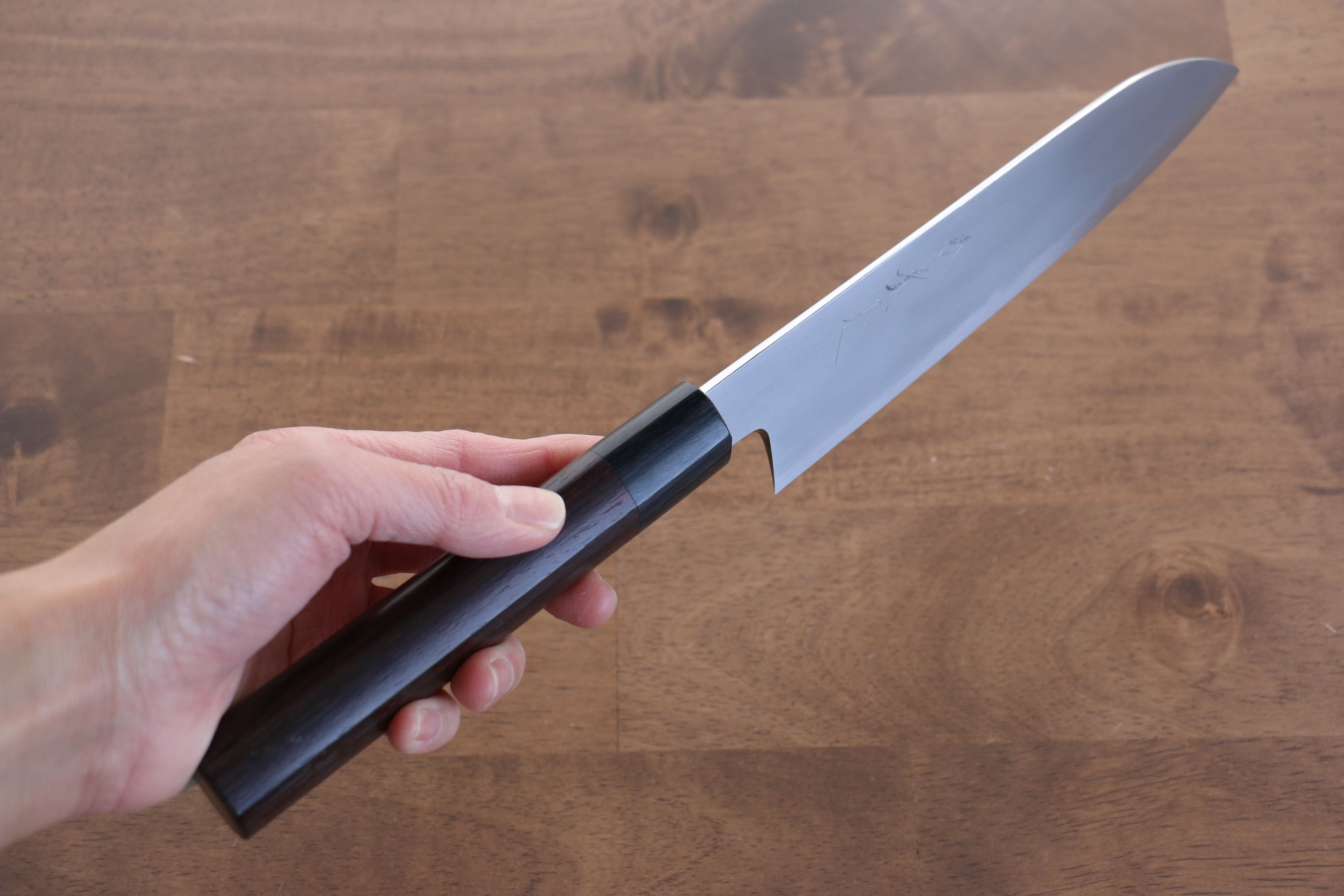 Jikko White Steel No.2 Santoku Knife 180mm - Premium Japanese Kitchen Knife with Shitan Handle for Professional Chefs & Home Cooking