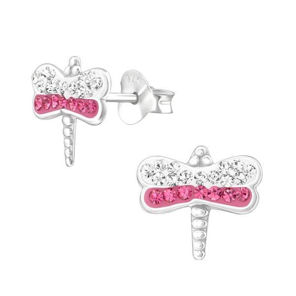 Crystal Dragonfly Stud Earrings for Kids - Hypoallergenic & Lightweight - Perfect for Birthdays, Parties & Everyday Wear