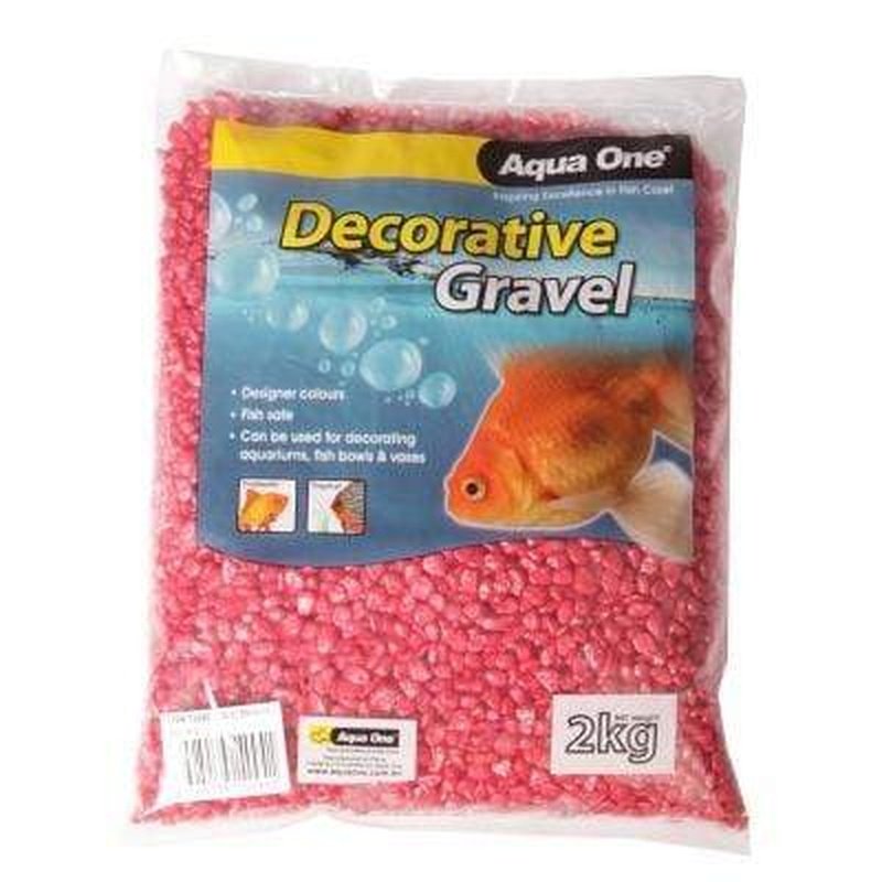 Aqua One Metallic Red Gravel 2kg - Premium Fish Tank Substrate for Freshwater & Saltwater Aquariums, Decorative Gravel for Home & Office Aquascaping