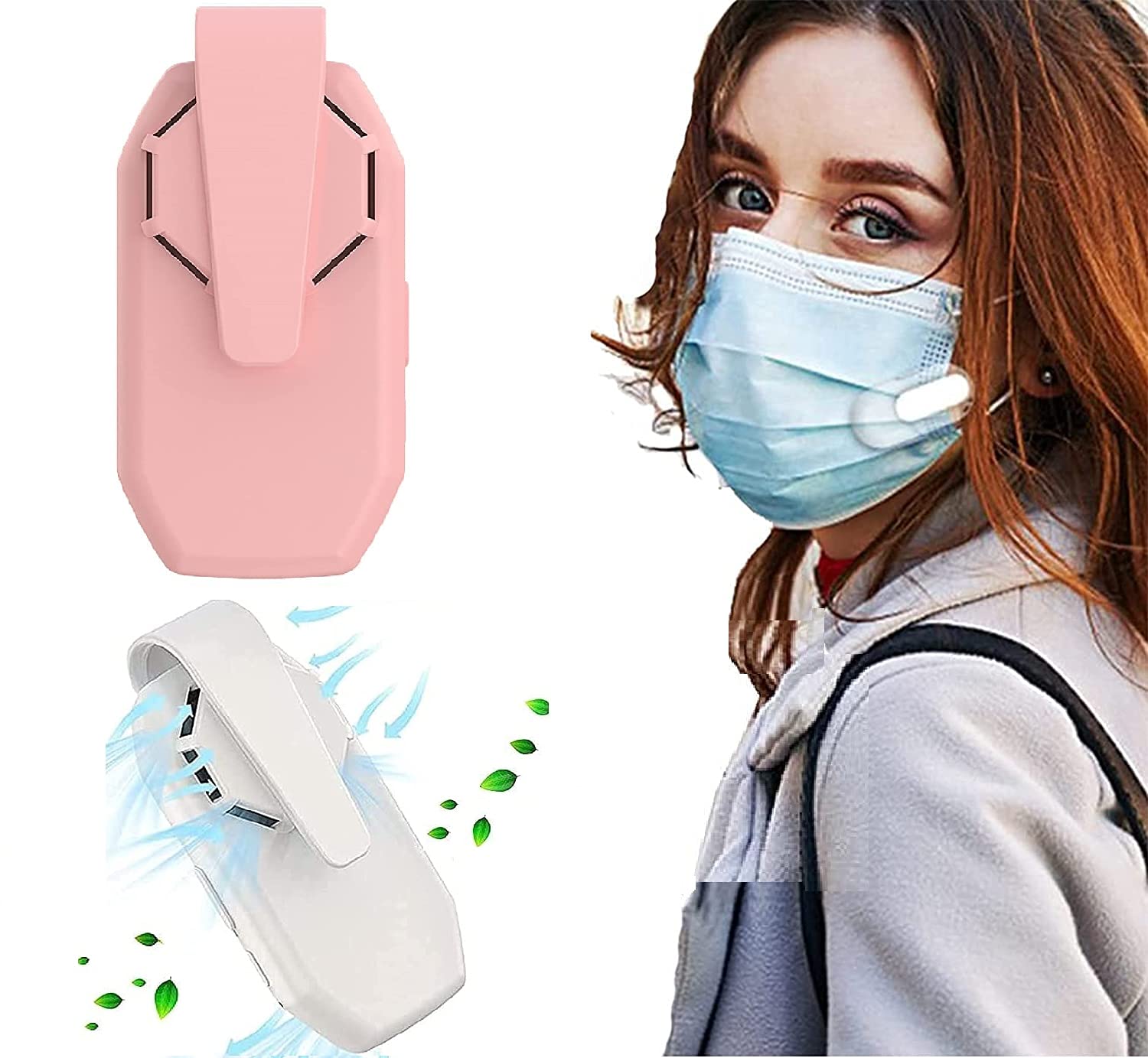 Portable Wearable Air Purifier with Ionizer - USB Rechargeable Personal Air Cleaner for Kids & Adults - Clip-On Face Mask Fan for Office, Travel, Bedroom - Cool Breeze & Fresh Air (Pink) | Perfect for Allergy Relief, Commuting & Indoor Air Quality Improvement