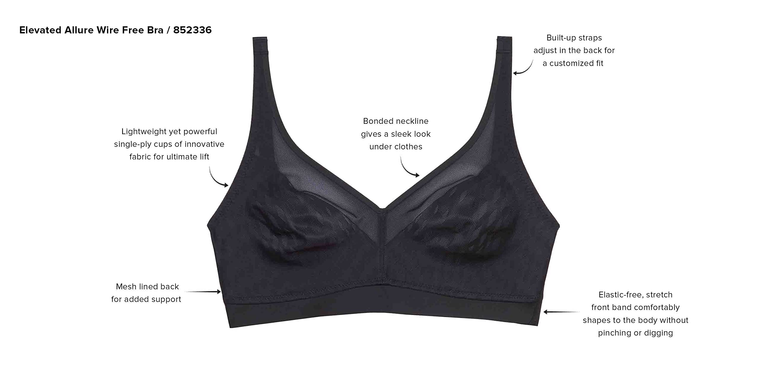 Wacoal Women's Elevated Allure Wire Free Bra - Comfortable Support for Everyday Wear - Perfect for Work, Yoga & Relaxation