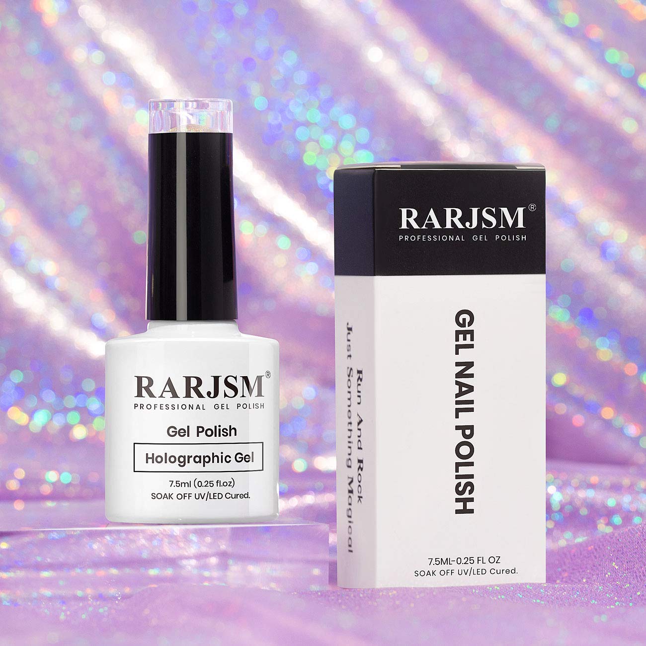 Holographic Glitter Pink Nail Polish - 7.5ml Sparkling Gel Polish for Salon & DIY Nail Art | LED Lamp Required | Long-Lasting Glossy Finish | Perfect for Parties, Weddings & Special Occasions