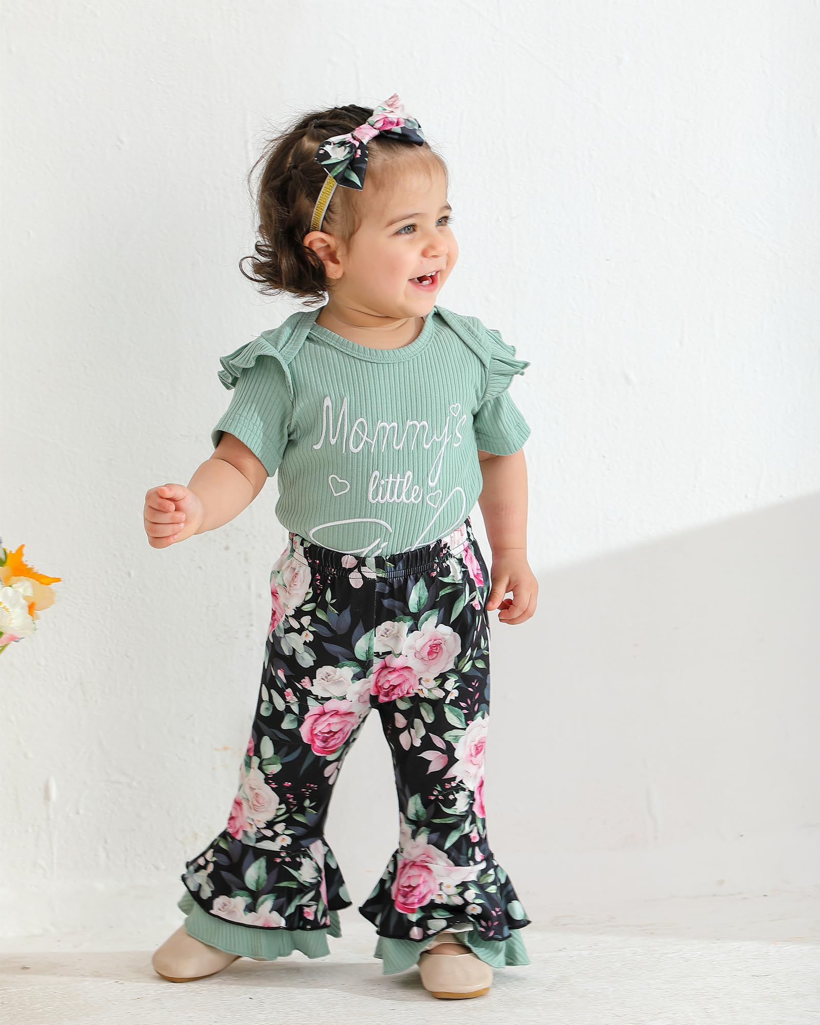 Adorable Infant Baby Girl Clothes Set - Soft Long Sleeve Romper & Pants Outfit for Newborns | Cozy Fall & Winter Baby Girl Fashion | Perfect for Family Photos, Holiday Outings & Nursery Wear
