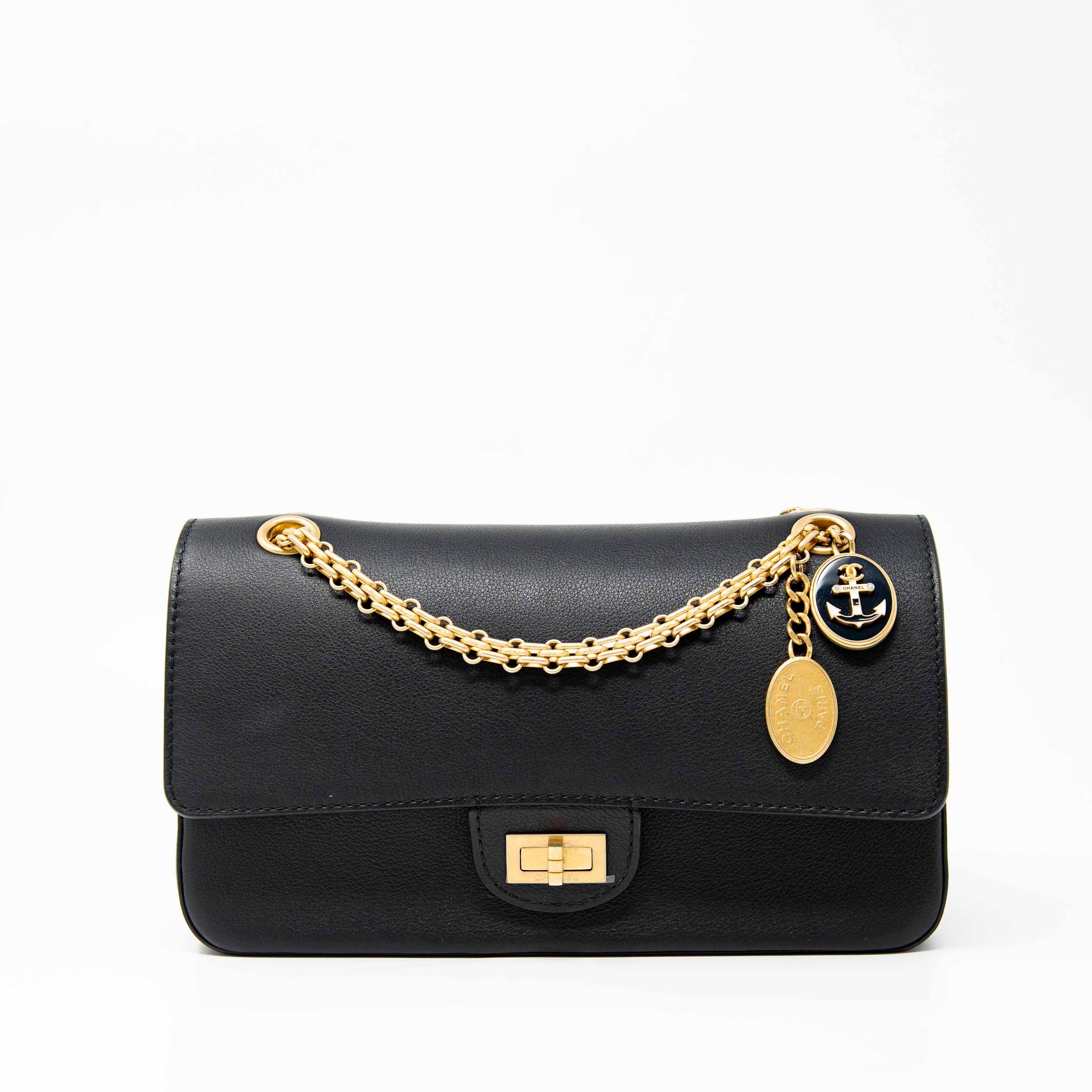 Chanel Black Medallion 2.55 Reissue 225 Flap Bag - Classic Luxury Handbag for Women | Perfect for Evening Events, Work & Special Occasions