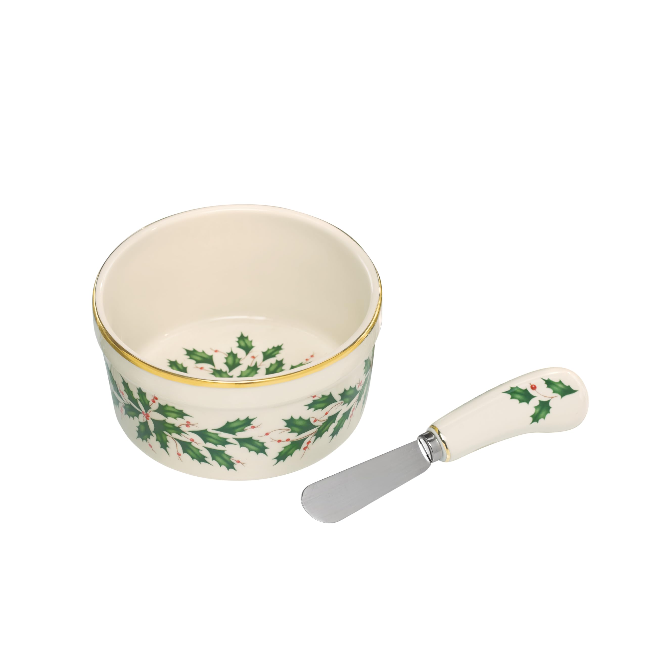 Lenox 804420 Holiday Dip Bowl & Spreader Set - Christmas Entertaining Serving Platter for Cheese, Dips & Appetizers - Perfect for Holiday Parties, Family Gatherings & Festive Celebrations