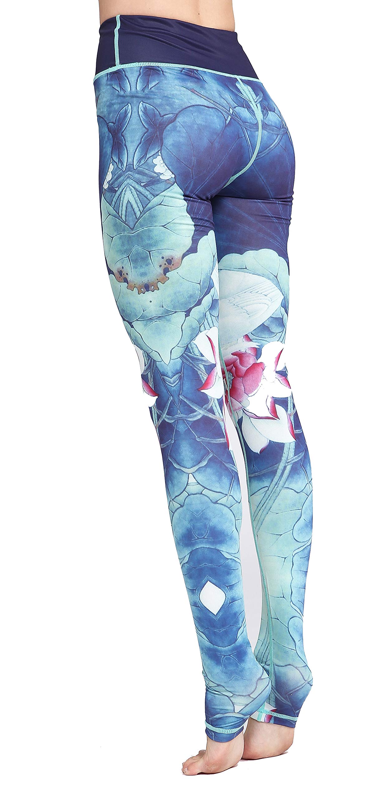 High Waist Printed Women's Yoga Leggings with Tummy Control - Over The Heel Workout Pants for Yoga, Gym & Lounge Wear