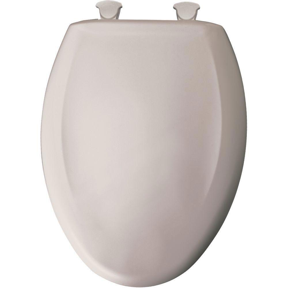Bemis Slow Close STA TITE Elongated Closed Front Toilet Seat in Heather 529807 - Soft Close Hinges, Durable Design for Bathroom Comfort - Perfect for Home, Office & Commercial Use