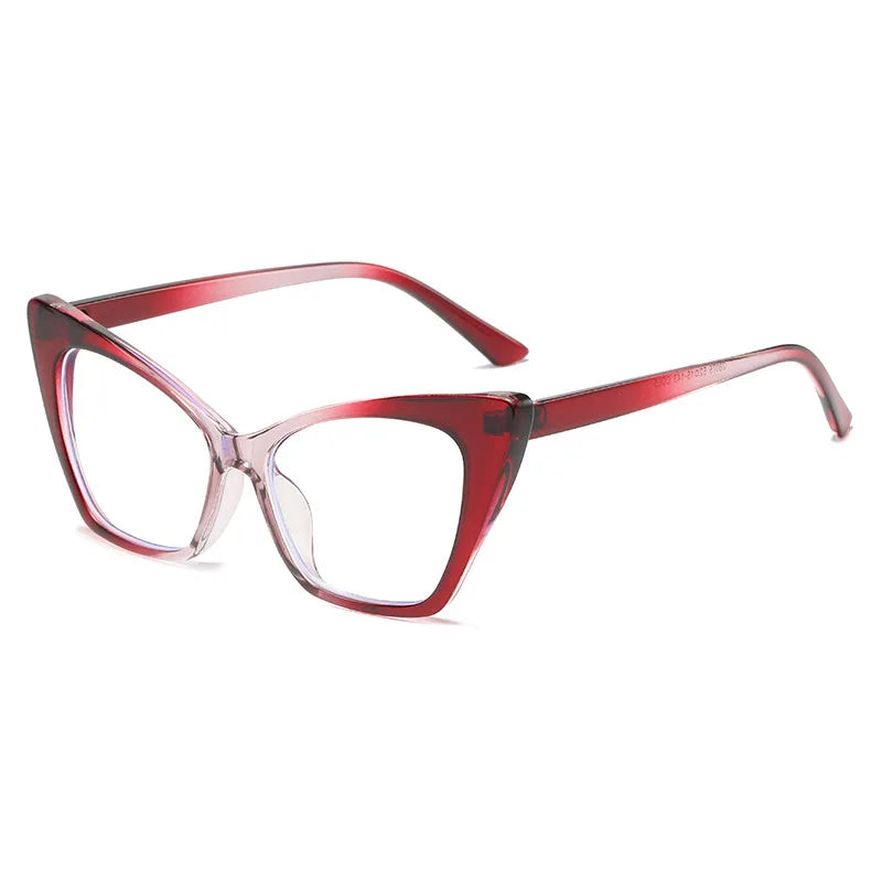 CCspace Women's Full Rim Square Cat Eye Plastic Eyeglasses 57427 - Stylish Retro Frames for Women, Lightweight & Durable Eyewear - Perfect for Office, Reading, Fashion Accessories