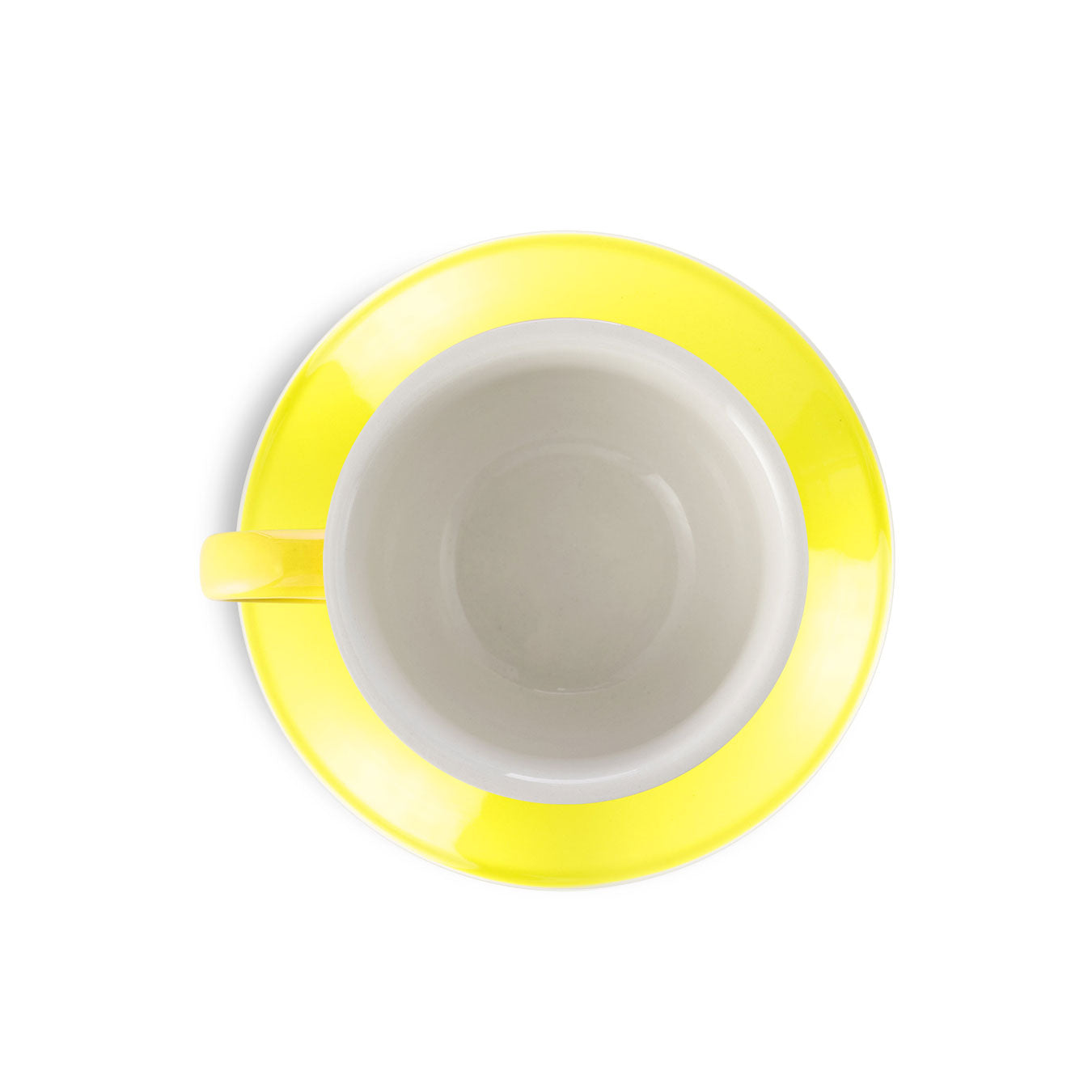 Premium Porcelain Cappuccino Cup & Saucer Set - 6oz/195ml, Vibrant Yellow - Perfect for Home Coffee Bars, Cafes & Italian-Style Espresso Drinks