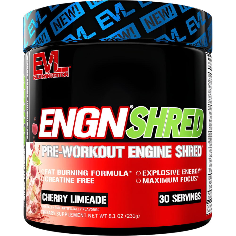 EVLution Nutrition ENGN Shred Pre-Workout Powder - 246g (30 Servings) | Fat Burner & Energy Booster for Gym & Fitness Training