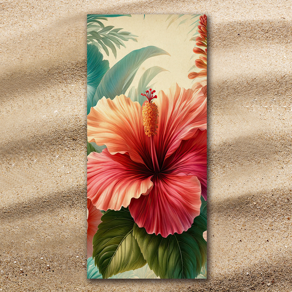 Premium Extra Large Hibiscus Flower Beach Towel - Soft, Absorbent & Quick-Drying for Pool, Beach, Yoga & Outdoor Activities