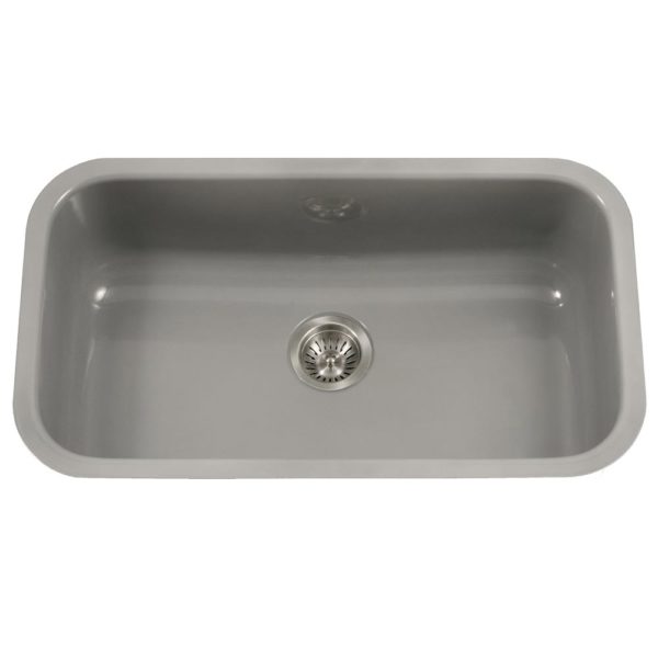 Hamat CER 3118S SL Enamel Steel Undermount Large Single Bowl Kitchen Sink in Slate - Durable & Stylish for Modern Kitchens, Perfect for Cooking & Cleaning