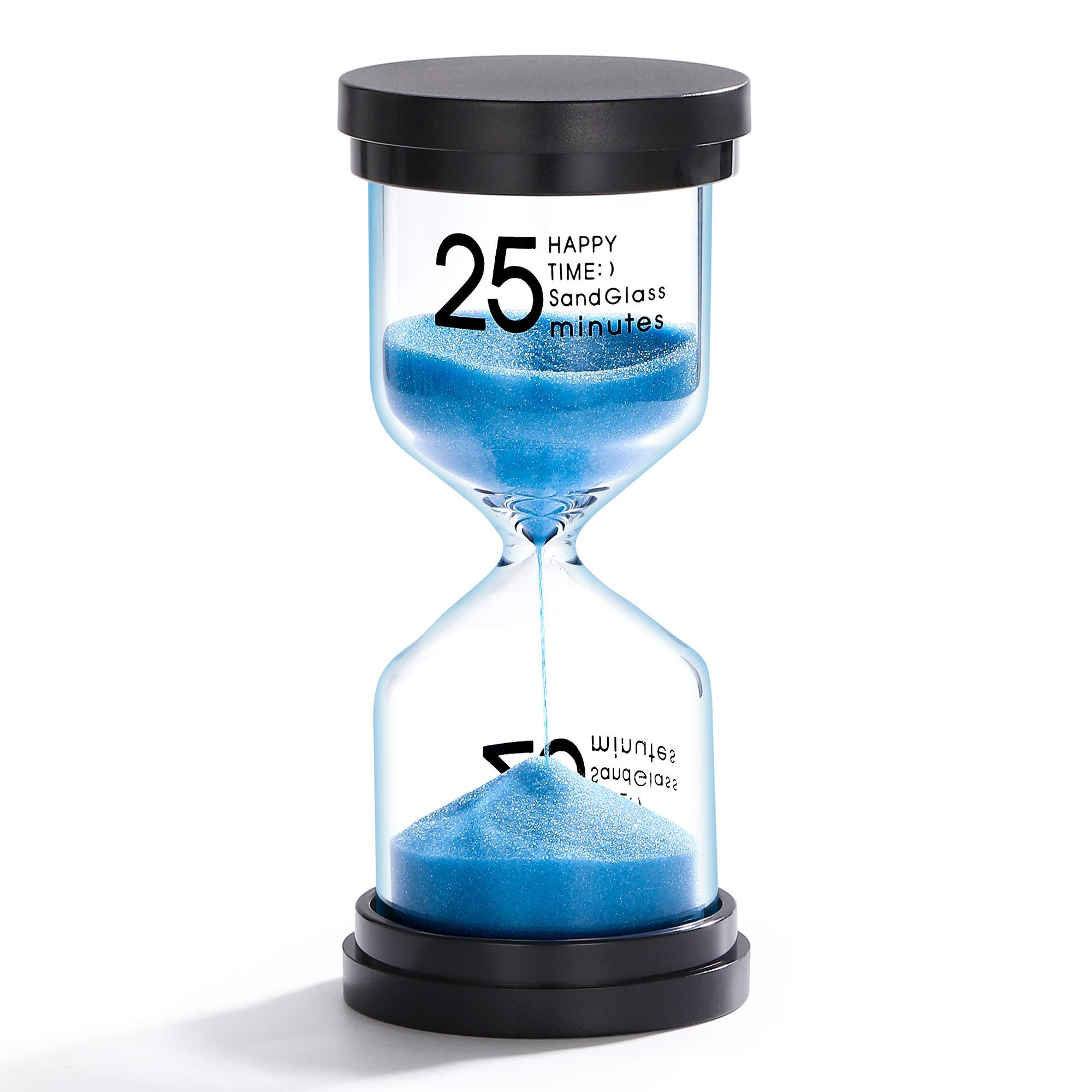 25 Minute Sand Hourglass Timer - Plastic 25 Min Sand Clock with Blue Sand, Colorful Hourglass for Kids, Games, Classroom, Kitchen & Home Decor | Perfect for Time Management, Board Games, Meditation & Stylish Decor