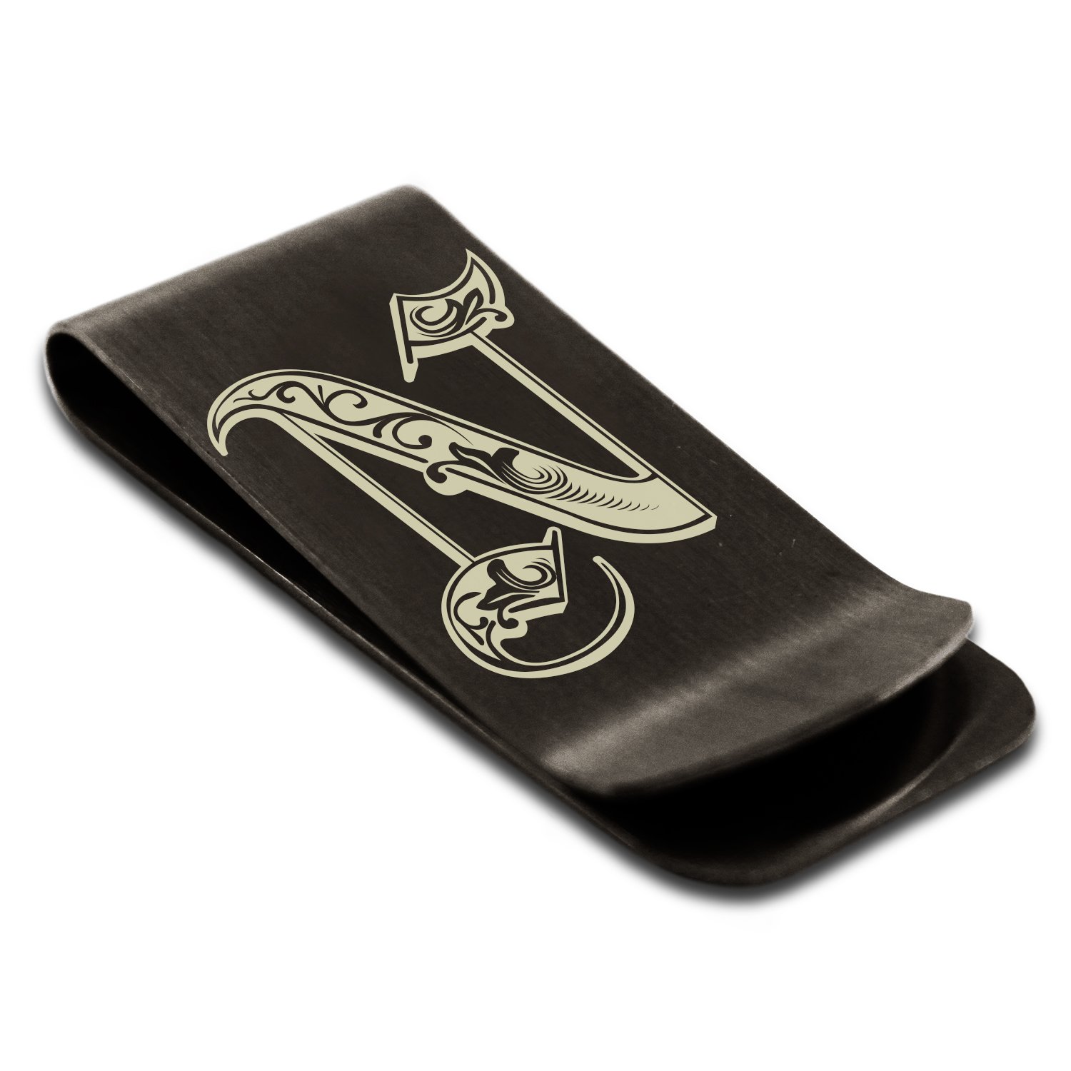 Stainless Steel Monogram Letter N Money Clip - Personalized Engraved Credit Card Holder for Men - Perfect for Gifts, Weddings, and Everyday Use