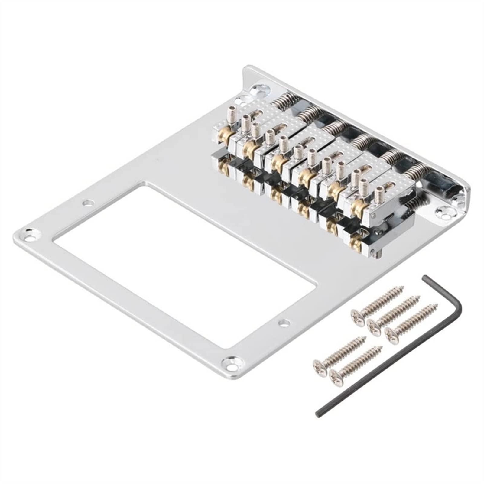 6 Roller Saddle 6 String Humbucker Guitar Bridge for Tele Telecaster - Chrome Guitar Bridge System for Smooth String Action & Enhanced Sustain - Perfect for Country, Blues & Rock Performances