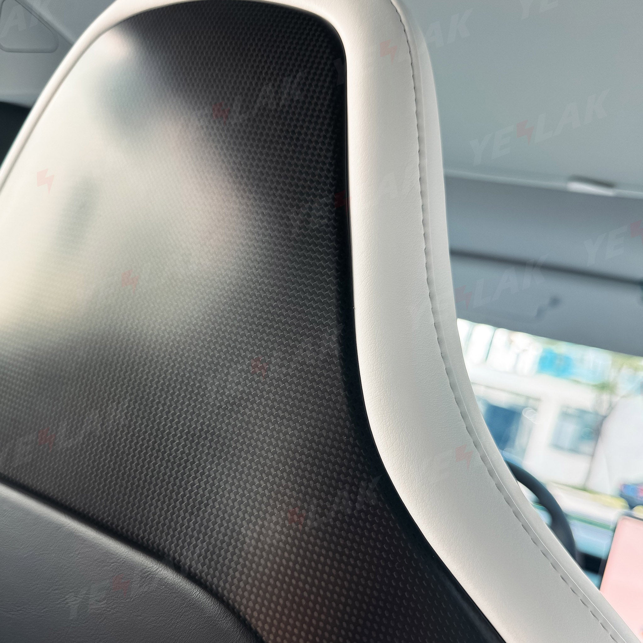 Premium Real Carbon Fiber Seat Back Covers for Tesla Model 3 Performance 2024+ (Plain Weave) - Enhance Interior Style & Protection for Daily Driving & Car Shows