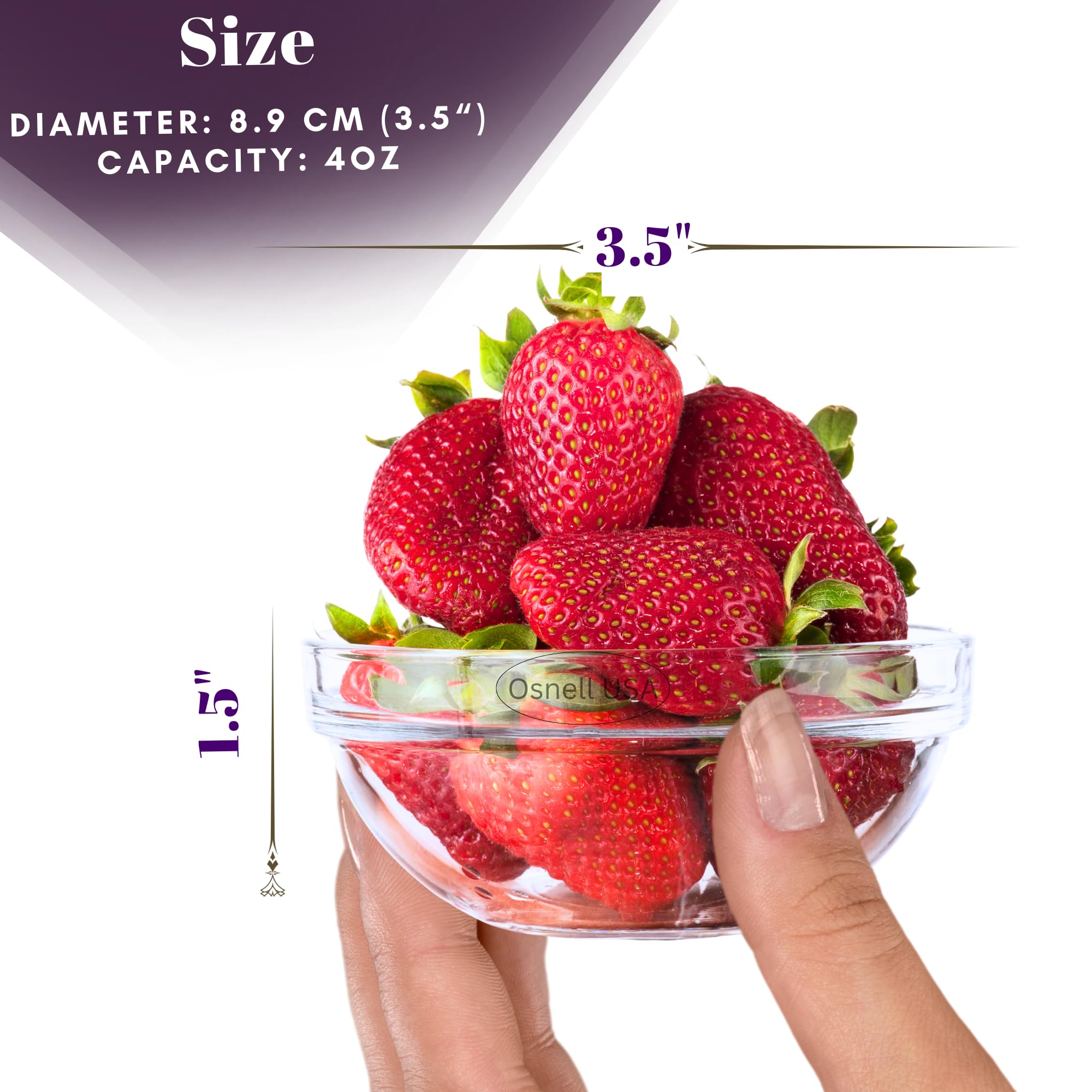 4 oz Small Glass Prep Bowls for Cooking & Baking - Microwave & Dishwasher Safe Glass Ramekins - Perfect for Meal Prep, Spice Mixing & Ingredient Organization (Pack of 6)