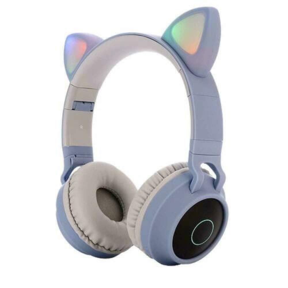 Wireless Cat Ear Headphones for Kids & Girls – Bluetooth Foldable Headphones with Volume Control, LED Light – Stable Connection & Clear Sound – Perfect for School, Travel, and Gaming
