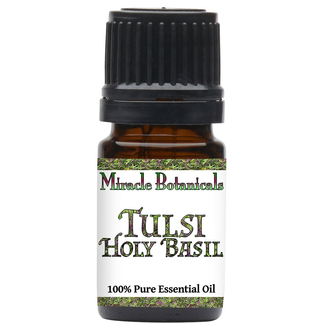 Organic Holy Basil (Tulsi) Essential Oil - 100% Pure Ocimum Basilicum for Aromatherapy, Stress Relief & Skin Care | Perfect for Diffusers, Massage & DIY Beauty Products