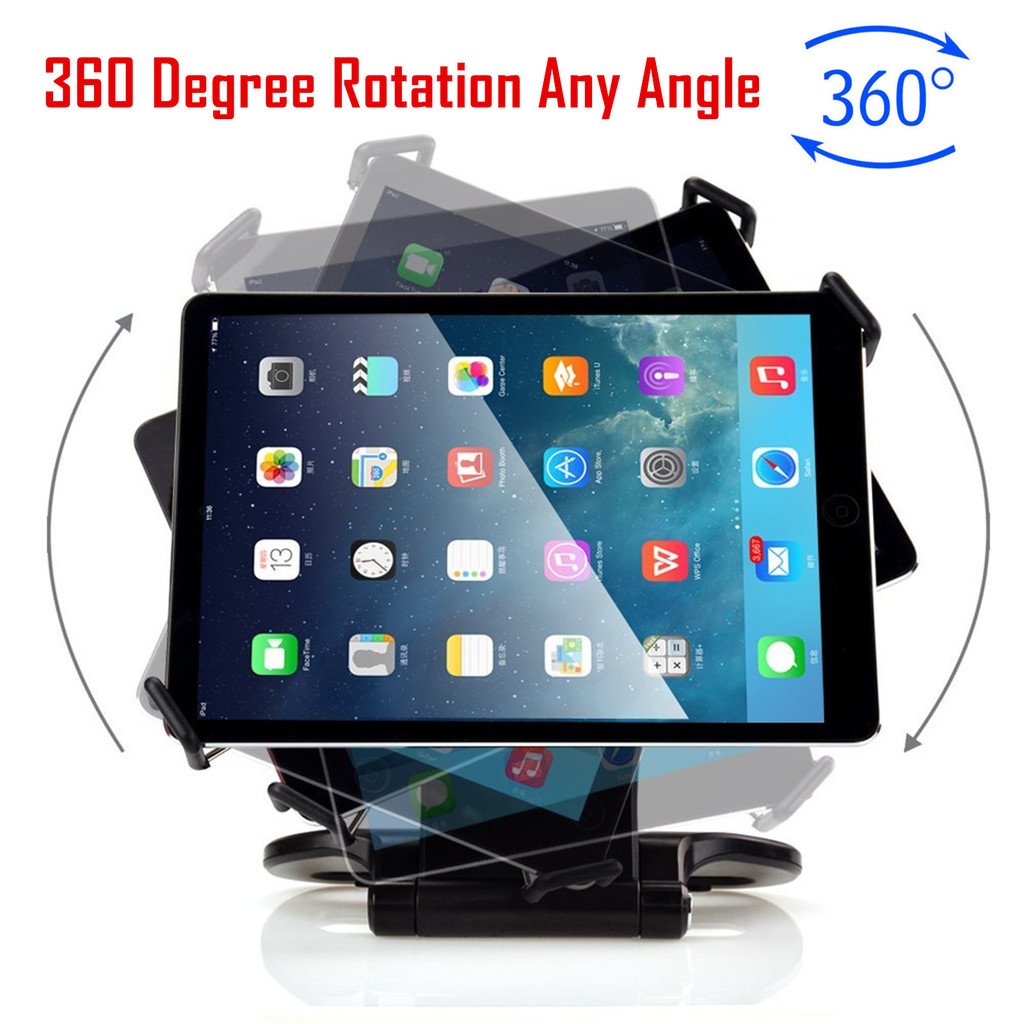 Kastar 360° Swivel Rotating Tablet Stand Holder with Collapsible Base - Universal Adjustable Desktop Stand for iPad 1/2/3/4, iPad Mini, iPad Air, Samsung Galaxy & 7-10 Inch Tablets (White) | Perfect for Home Office, Bedroom, Kitchen & Travel Use