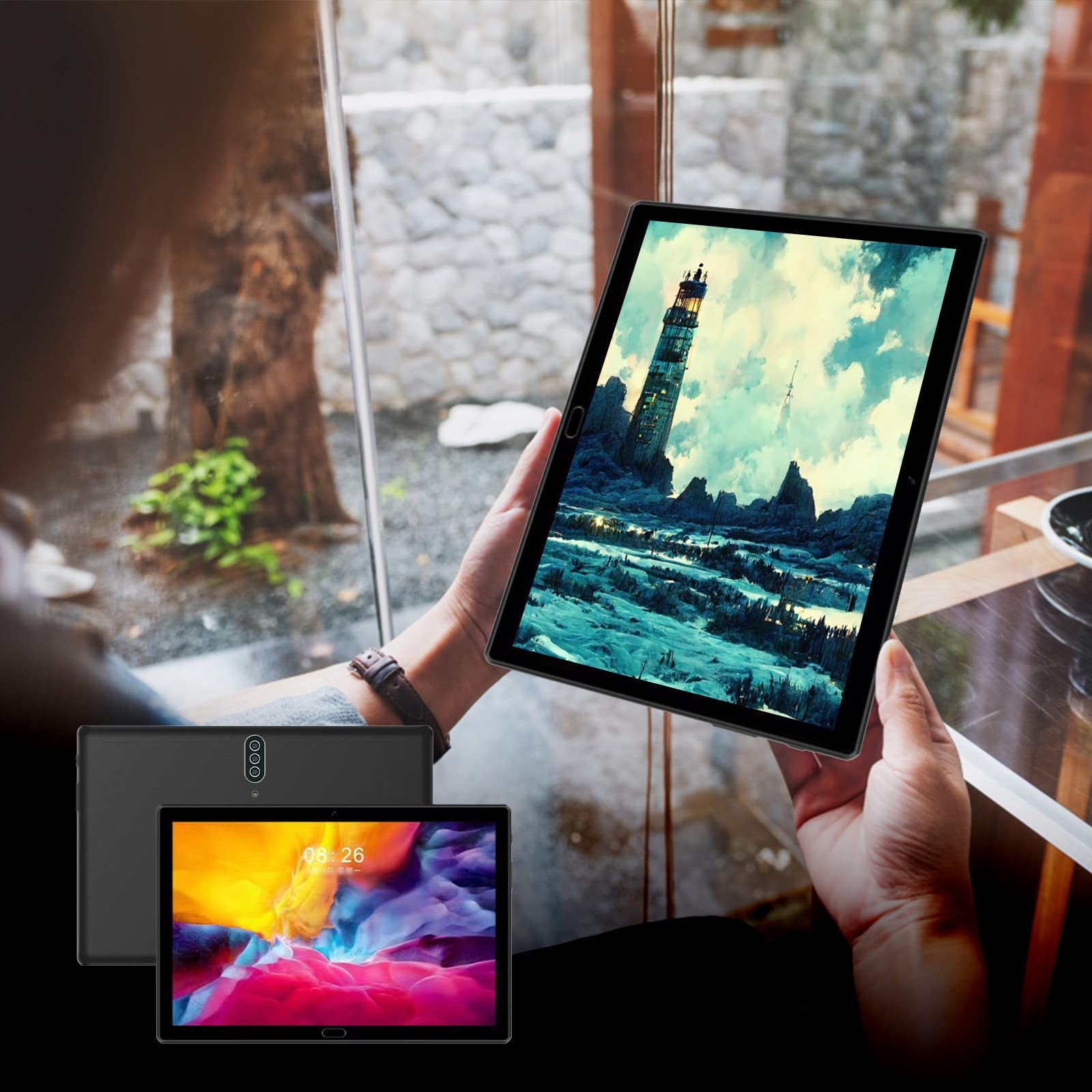 10.1 Inch HD Tablet with 8-Core Processor, IPS High-Definition Screen, WiFi & Bluetooth, Android OS, SIM Card Slot for Voice Calls - Perfect for Gaming, Streaming & Mobile Communication