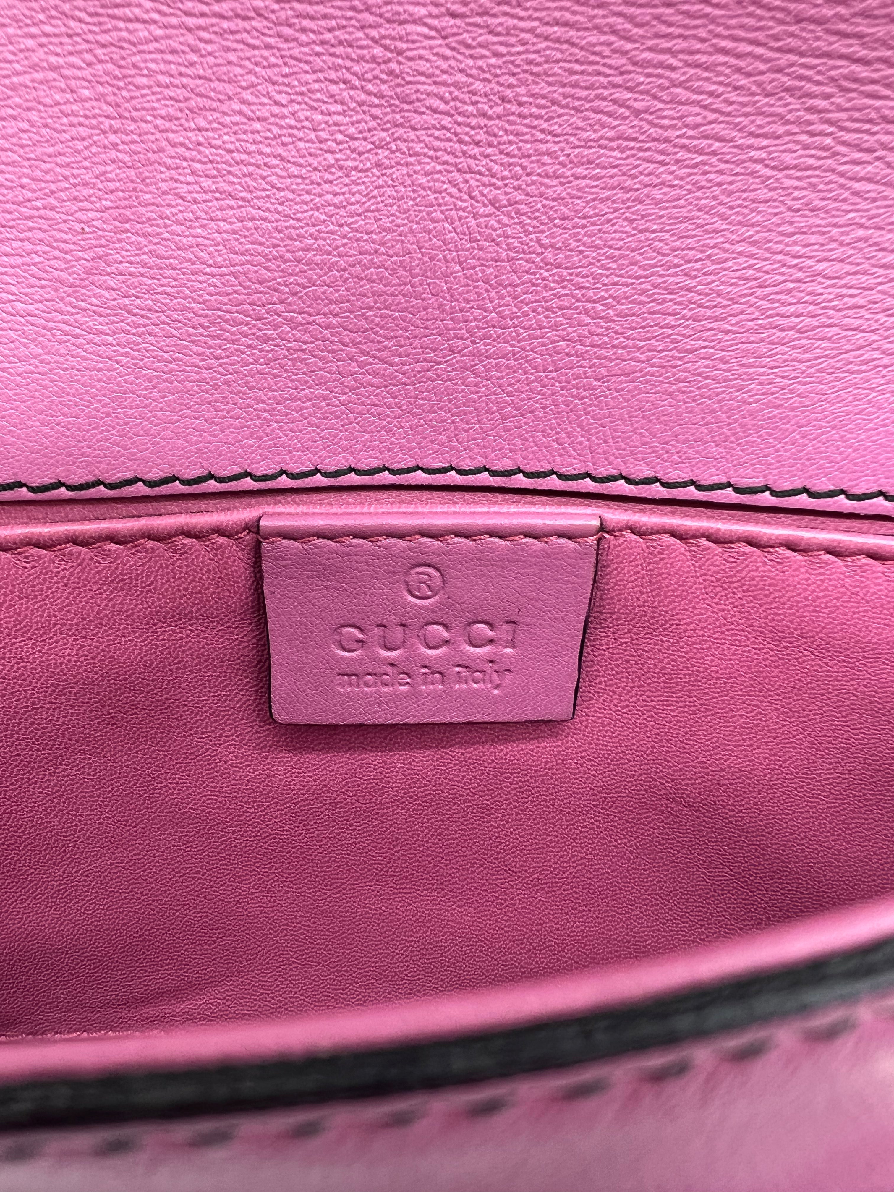 Gucci Rose Pink Leather Emily Handbag for Women - Luxury Designer Crossbody Purse with Gold Hardware, Perfect for Date Night, Parties & Special Occasions